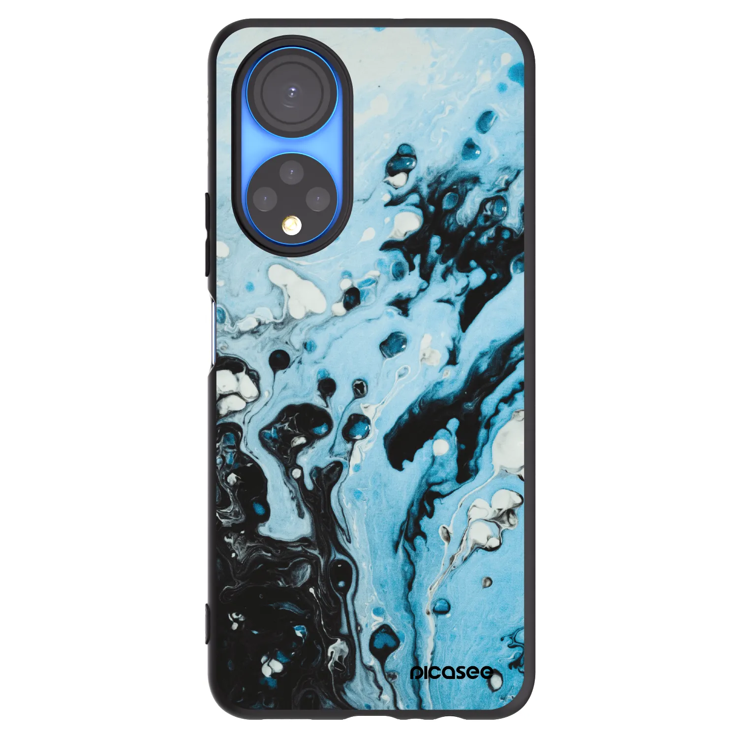 Picasee crna silikonska maskica za Honor X7 - Organic blue