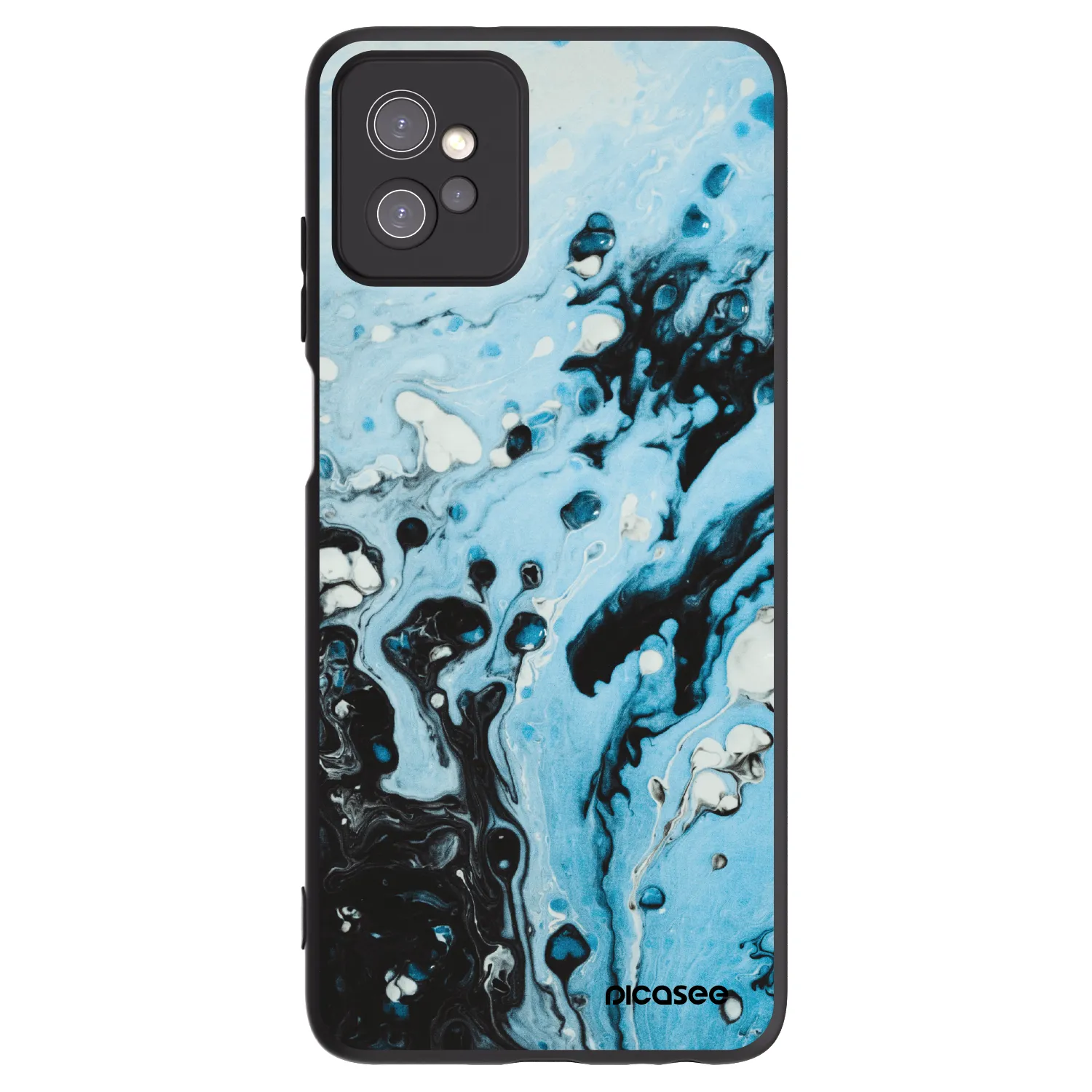 Picasee crna silikonska maskica za Motorola Moto G32 - Organic blue