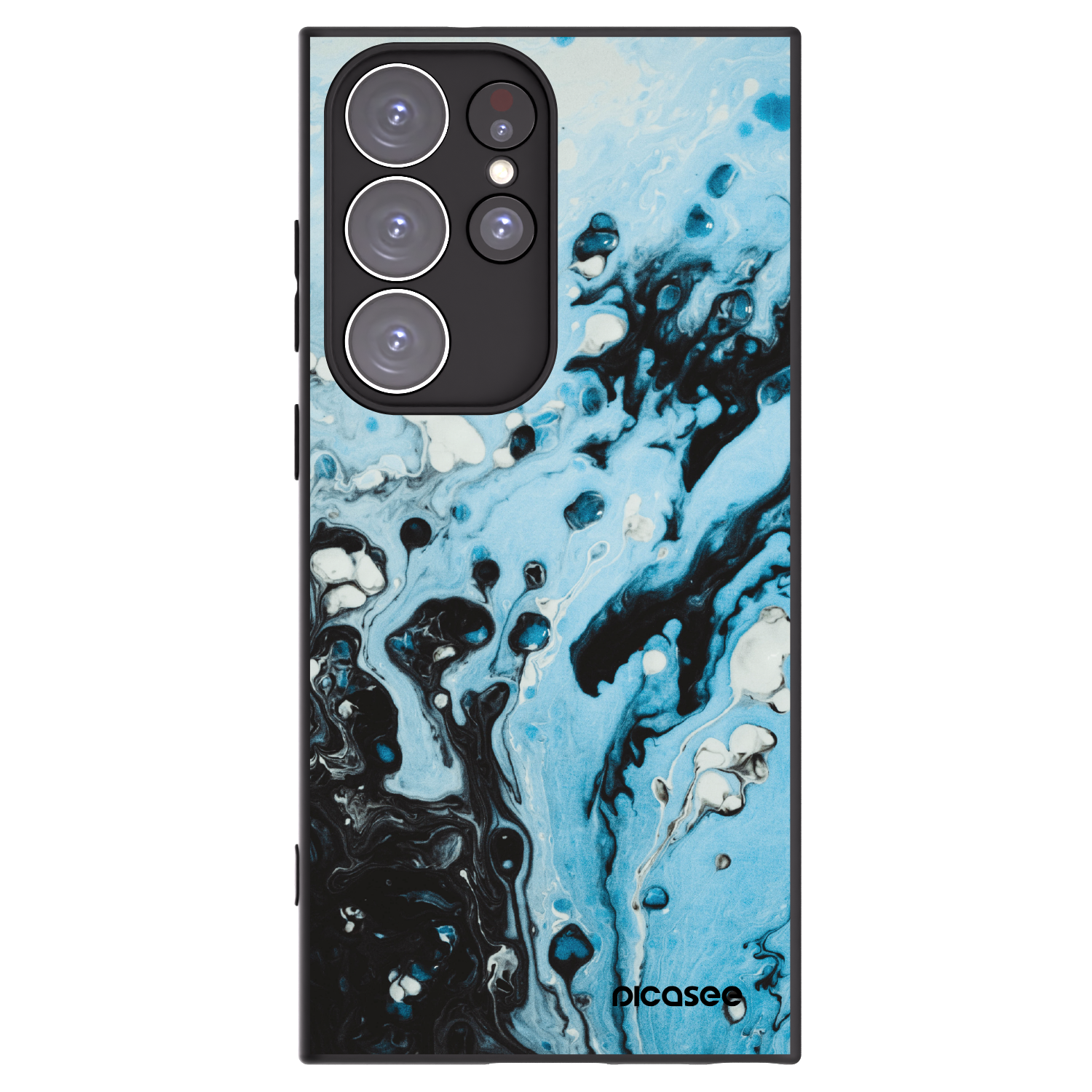 Picasee crna silikonska maskica za Samsung Galaxy S23 Ultra 5G - Organic blue