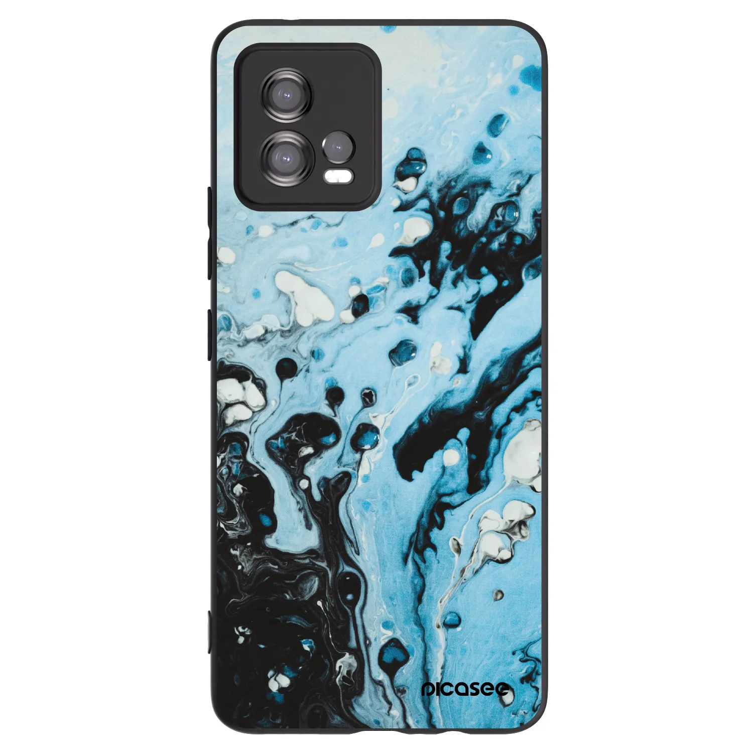 Picasee crna silikonska maskica za Motorola Moto G72 - Organic blue