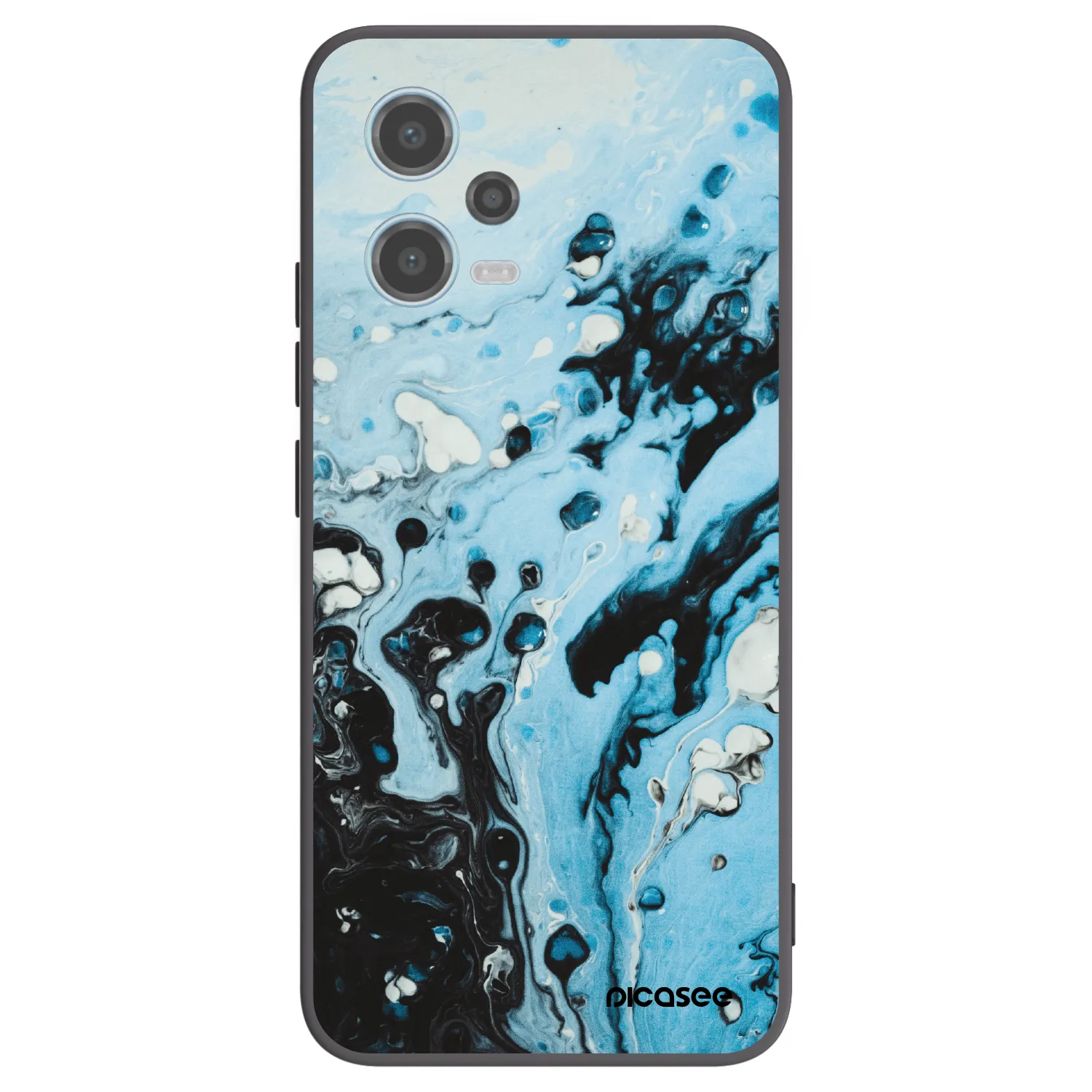 Picasee crna silikonska maskica za Xiaomi Redmi Note 12 5G - Organic blue