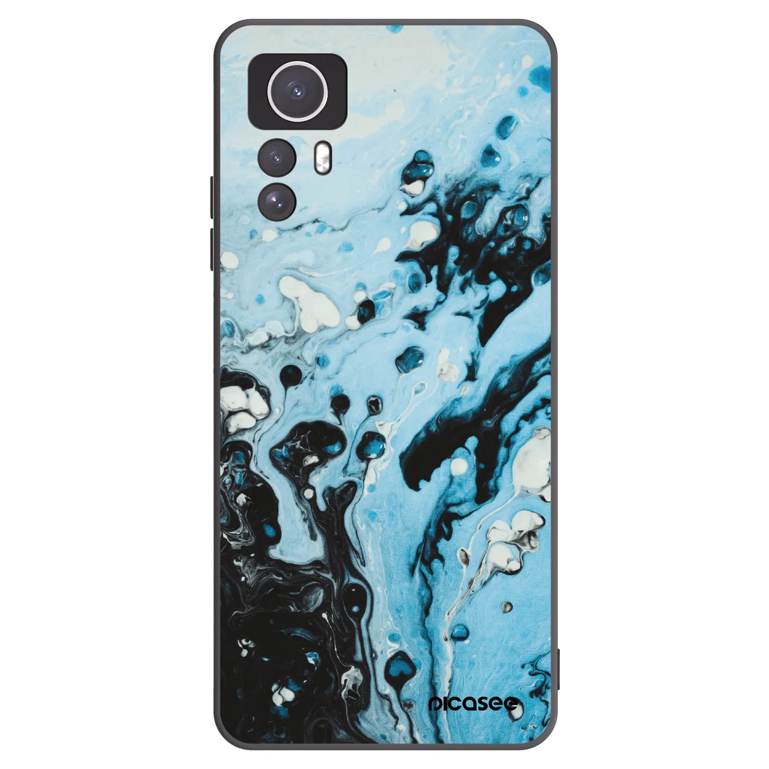 Picasee crna silikonska maskica za Xiaomi Redmi Note 12S - Organic blue
