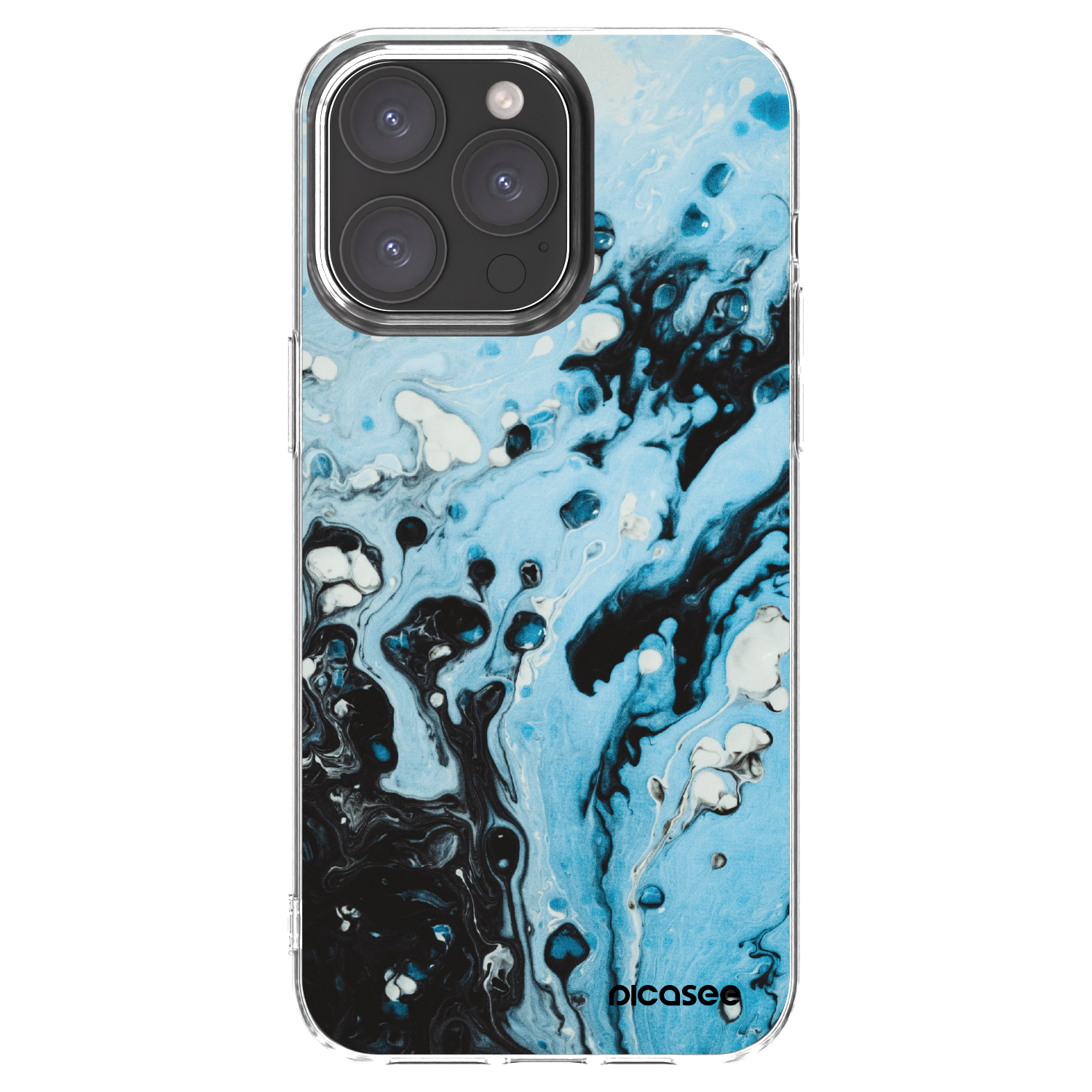 Picasee silikonska prozirna maskica za Apple iPhone 15 Pro Max - Organic blue