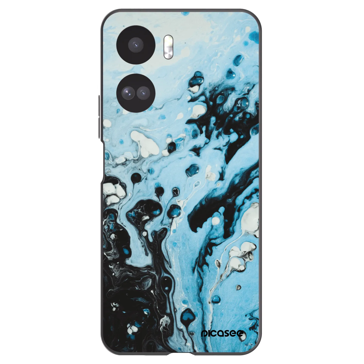 Picasee crna silikonska maskica za Honor 90 Lite 5G - Organic blue