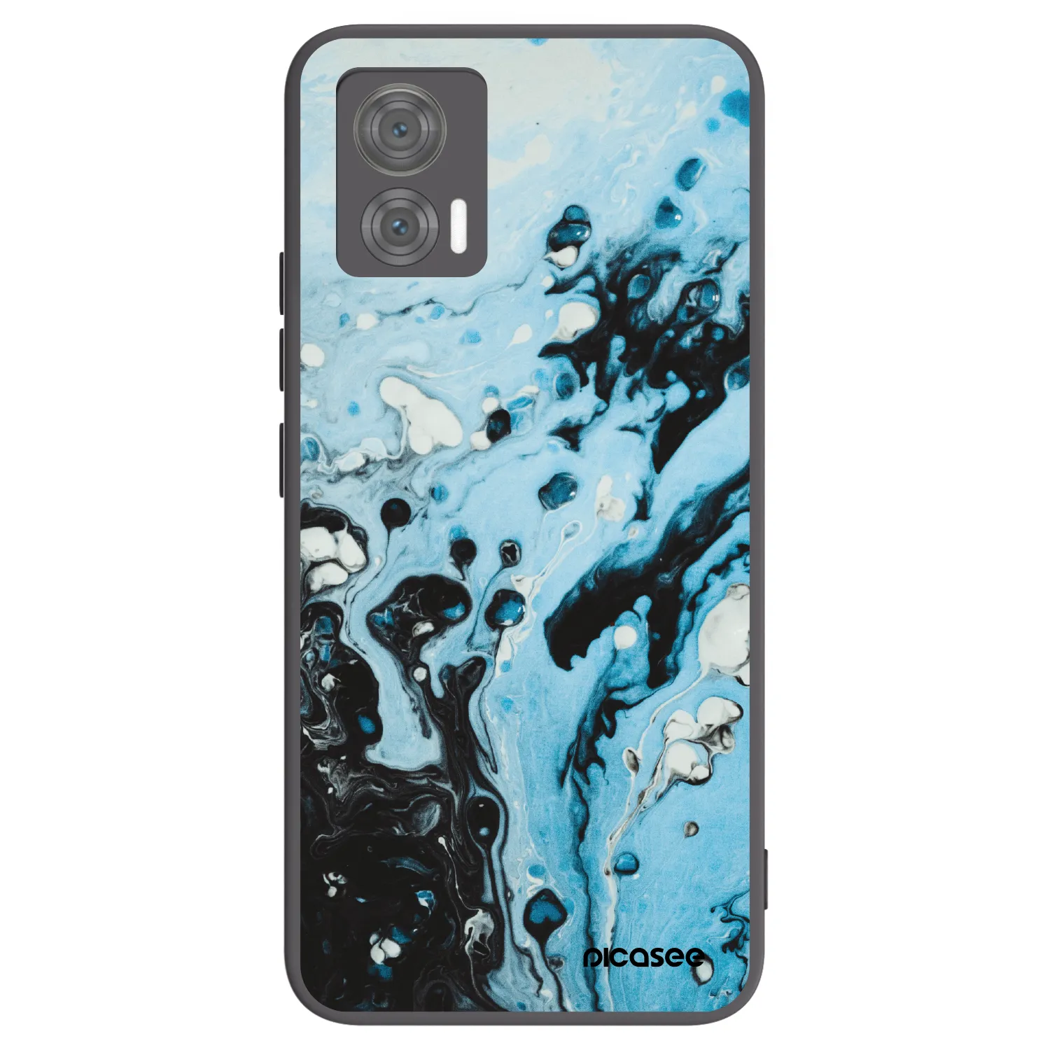 Picasee crna silikonska maskica za Motorola Edge 30 Neo - Organic blue