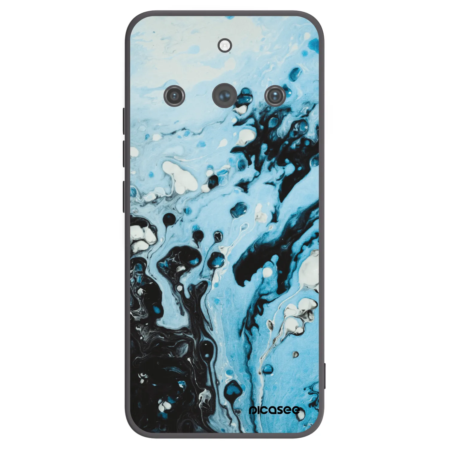 Picasee crna silikonska maskica za Realme 11 Pro+ - Organic blue