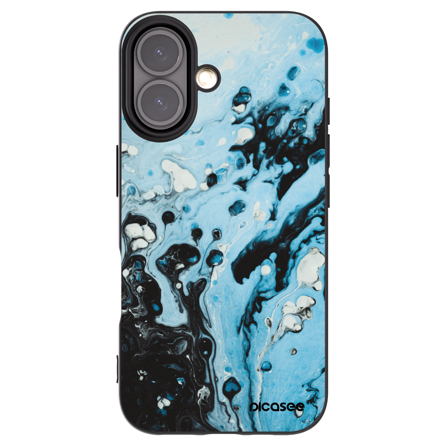 Picasee crna silikonska maskica za Apple iPhone 16 - Organic blue