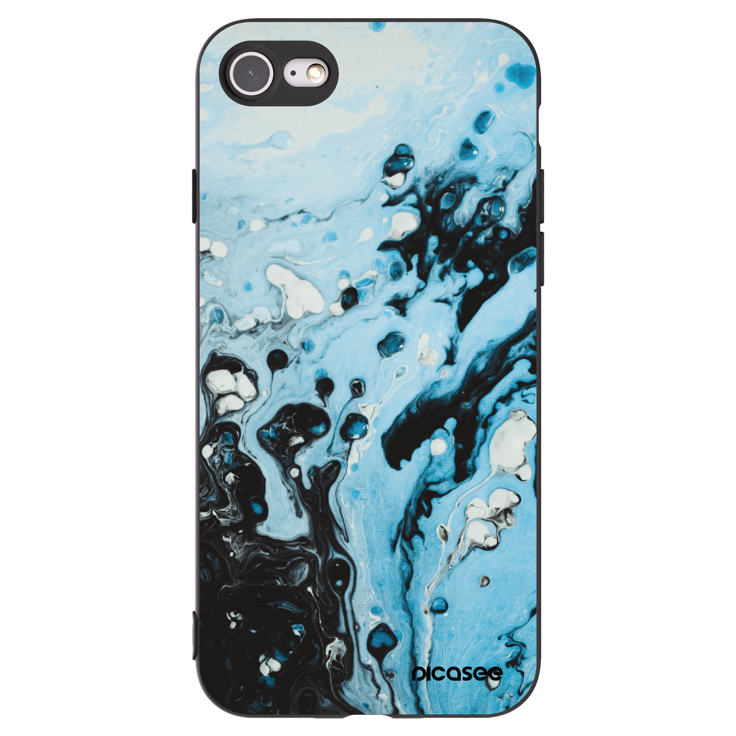 Picasee crna silikonska maskica za Apple iPhone 8 - Organic blue