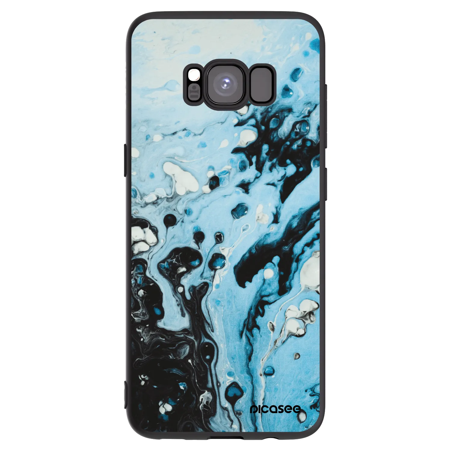 Picasee crna silikonska maskica za Samsung Galaxy S8 G950F - Organic blue