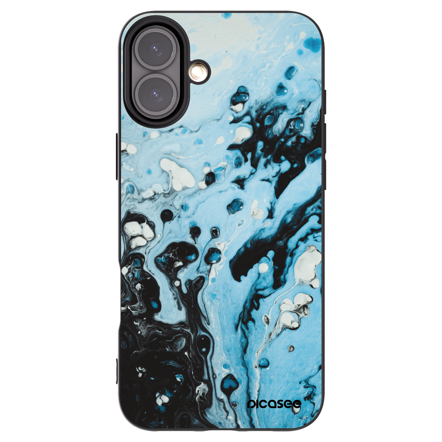Picasee crna silikonska maskica za Apple iPhone 16 Plus - Organic blue