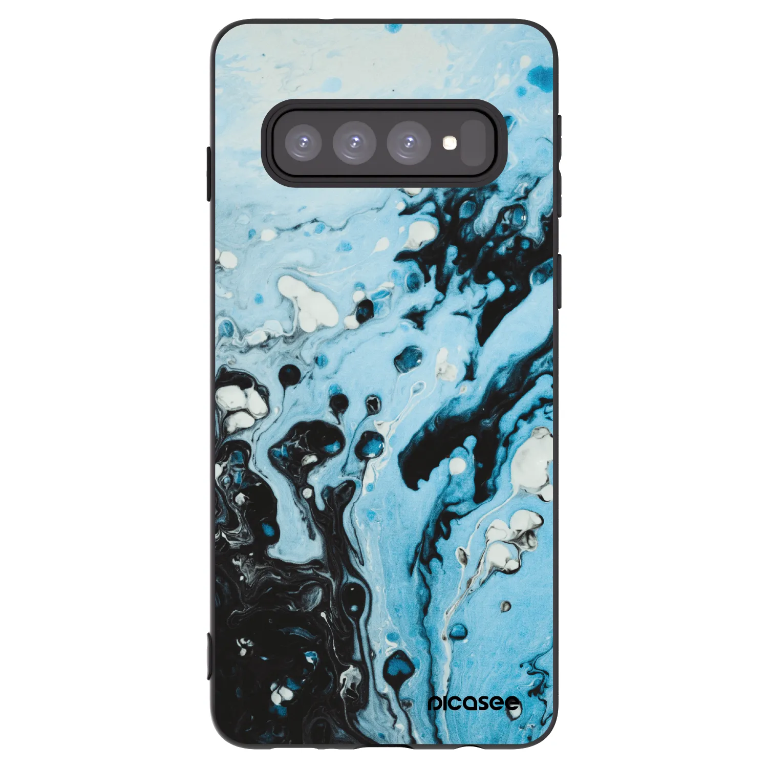 Picasee crna silikonska maskica za Samsung Galaxy S10 G973 - Organic blue