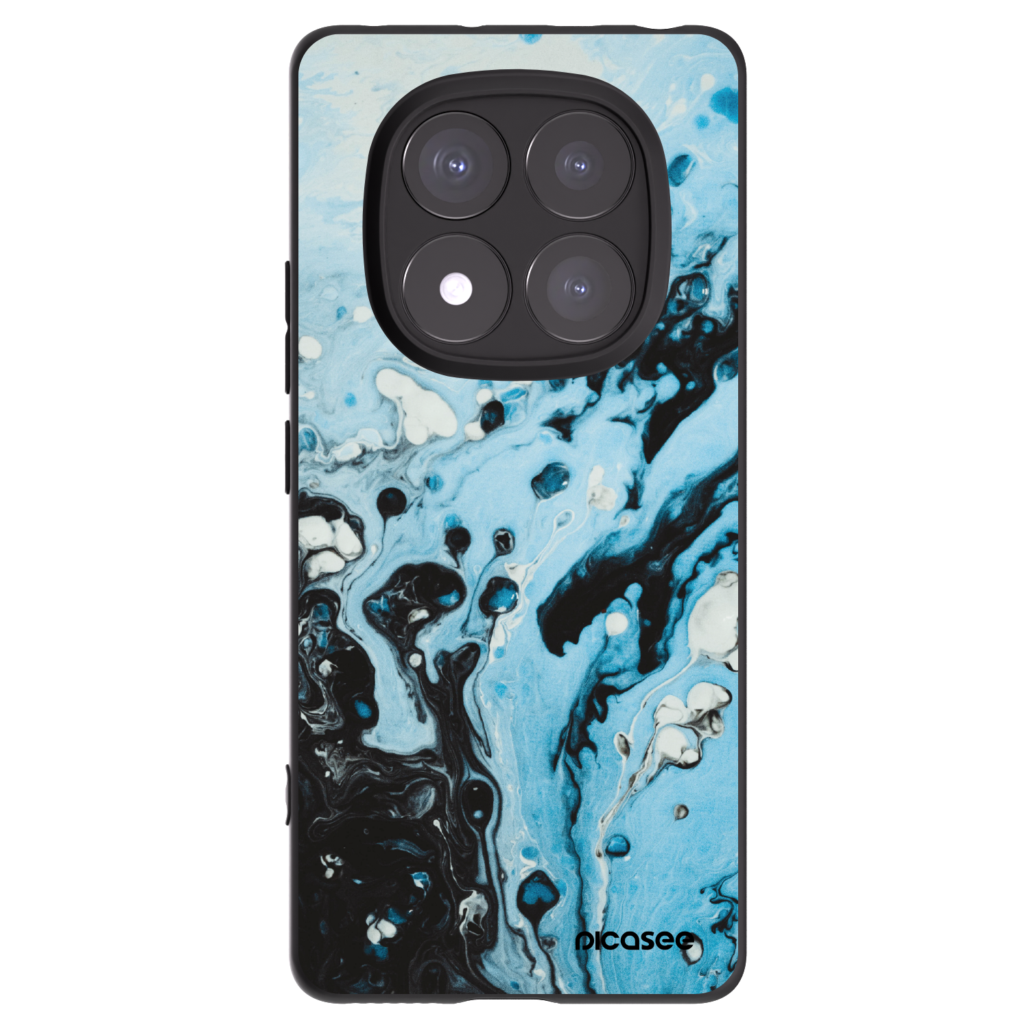 Picasee crna silikonska maskica za Xiaomi Redmi Note 14 Pro+ 5G - Organic blue