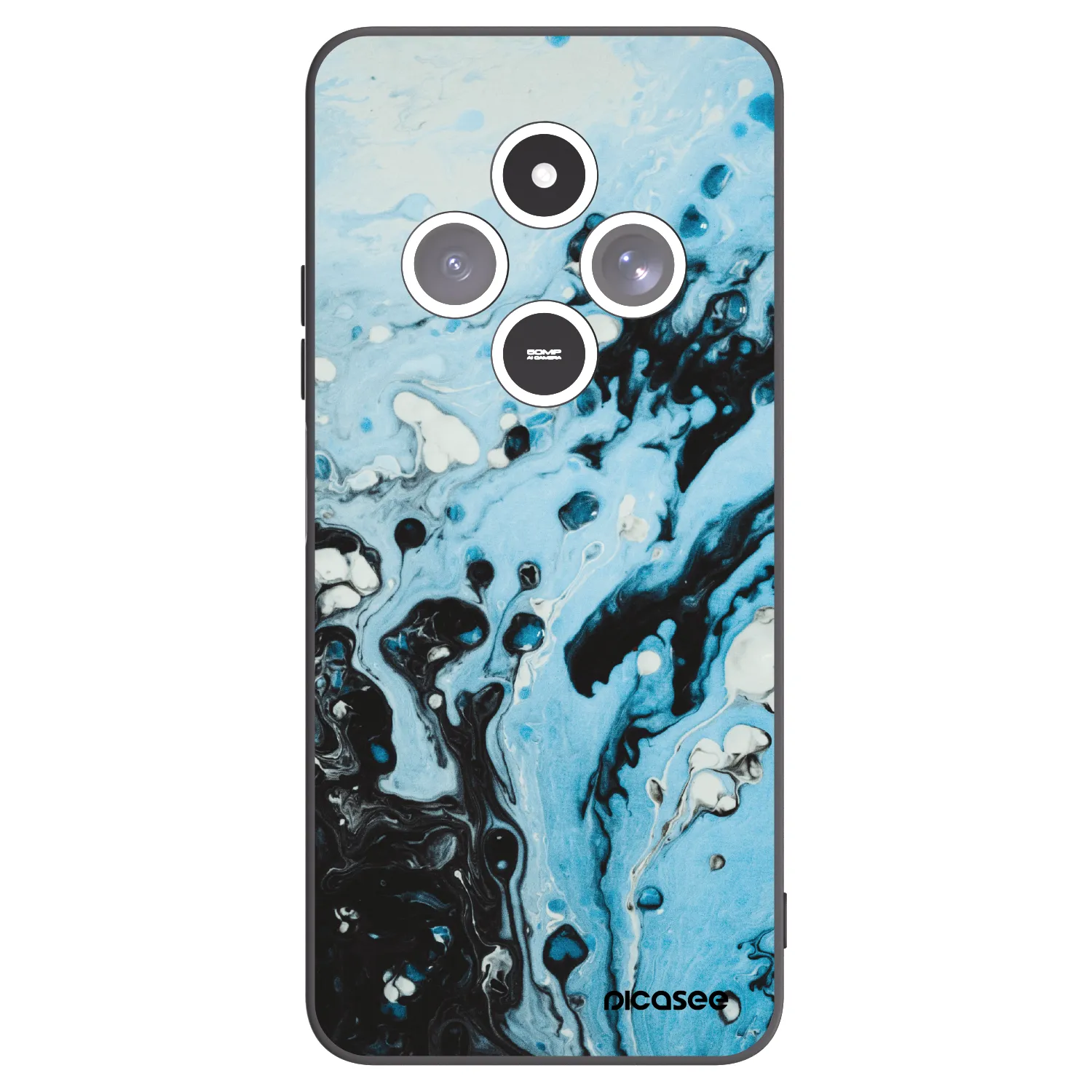 Picasee crna silikonska maskica za Xiaomi Redmi 14C - Organic blue