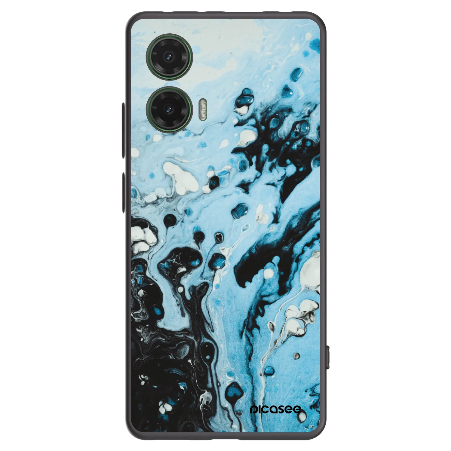 Picasee crna silikonska maskica za Motorola Moto G35 5G - Organic blue