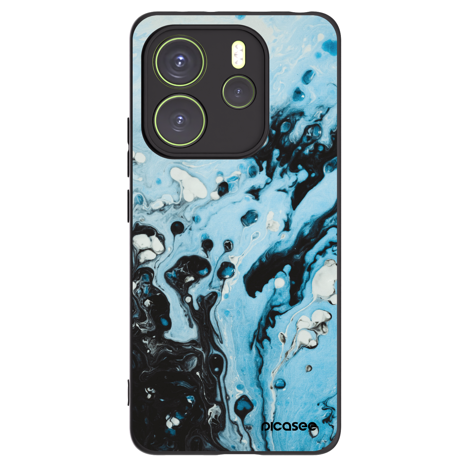 Picasee crna silikonska maskica za Xiaomi Redmi Note 14 4G - Organic blue