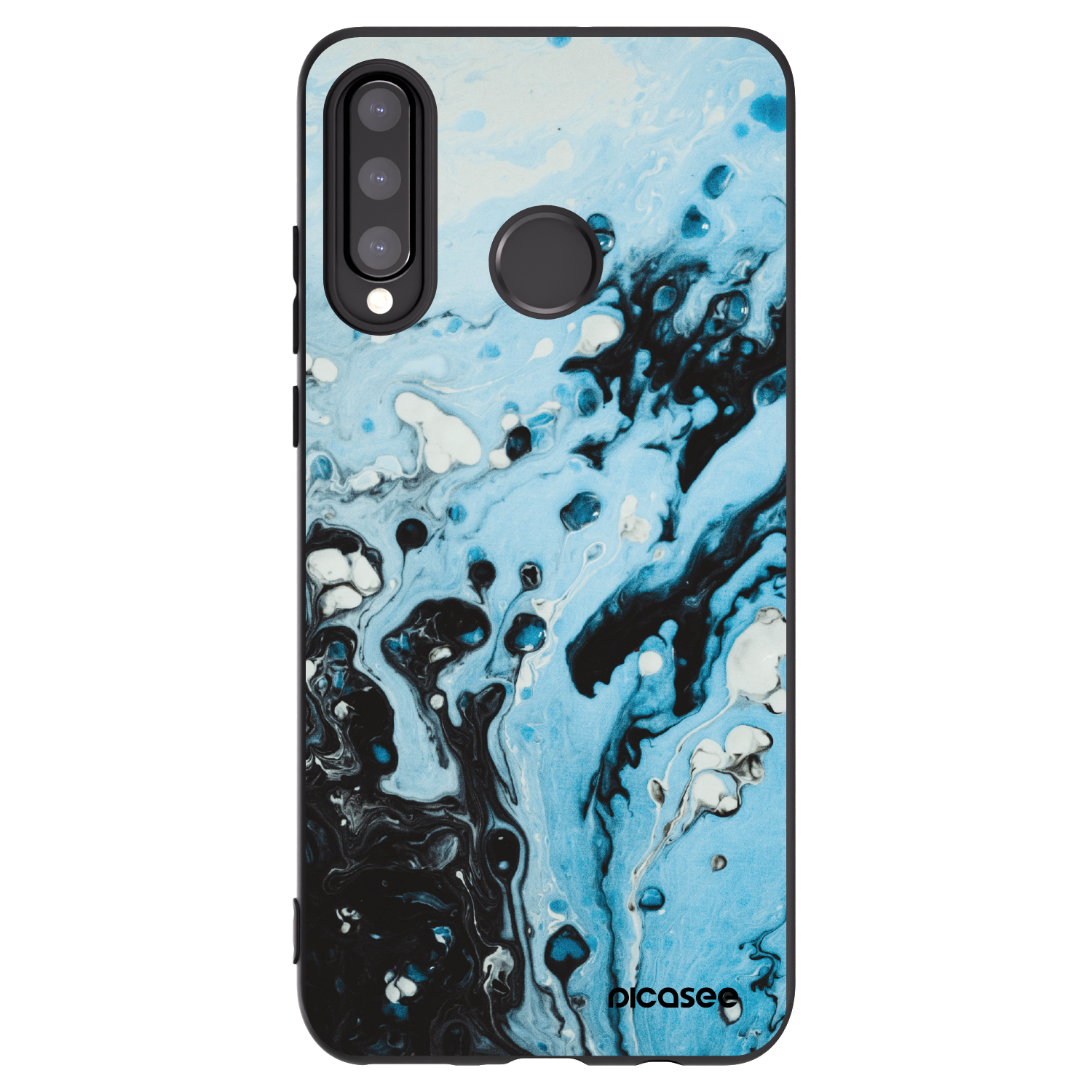 Picasee crna silikonska maskica za Huawei P30 Lite - Organic blue