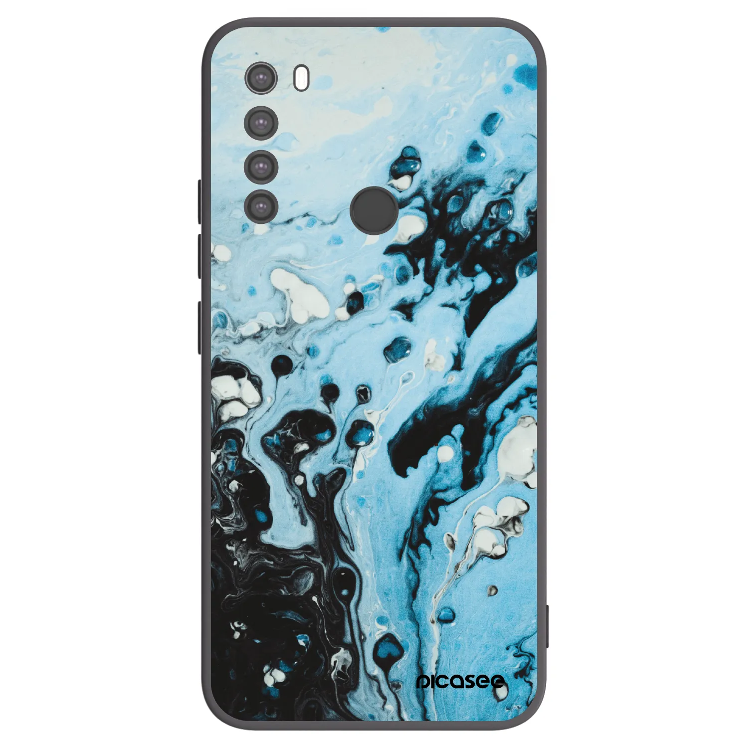 Picasee crna silikonska maskica za Xiaomi Redmi Note 8 - Organic blue