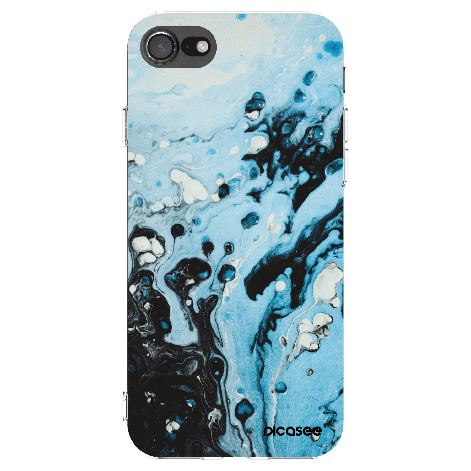 Picasee silikonska prozirna maskica za Apple iPhone SE 2020 - Organic blue