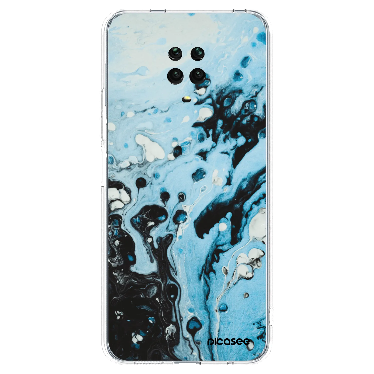 Picasee silikonska prozirna maskica za Xiaomi Redmi Note 9 Pro - Organic blue
