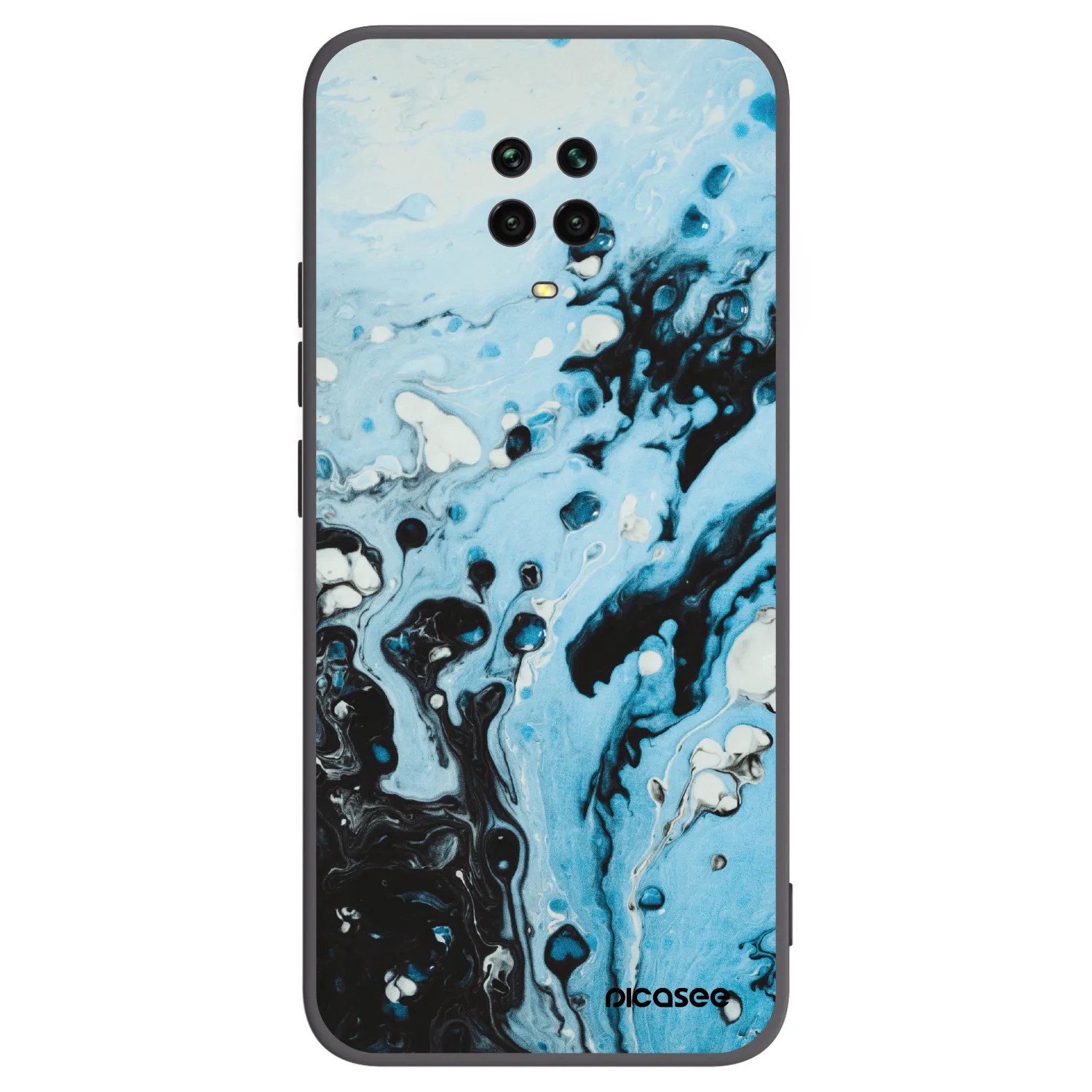 Picasee crna silikonska maskica za Xiaomi Redmi Note 9S - Organic blue