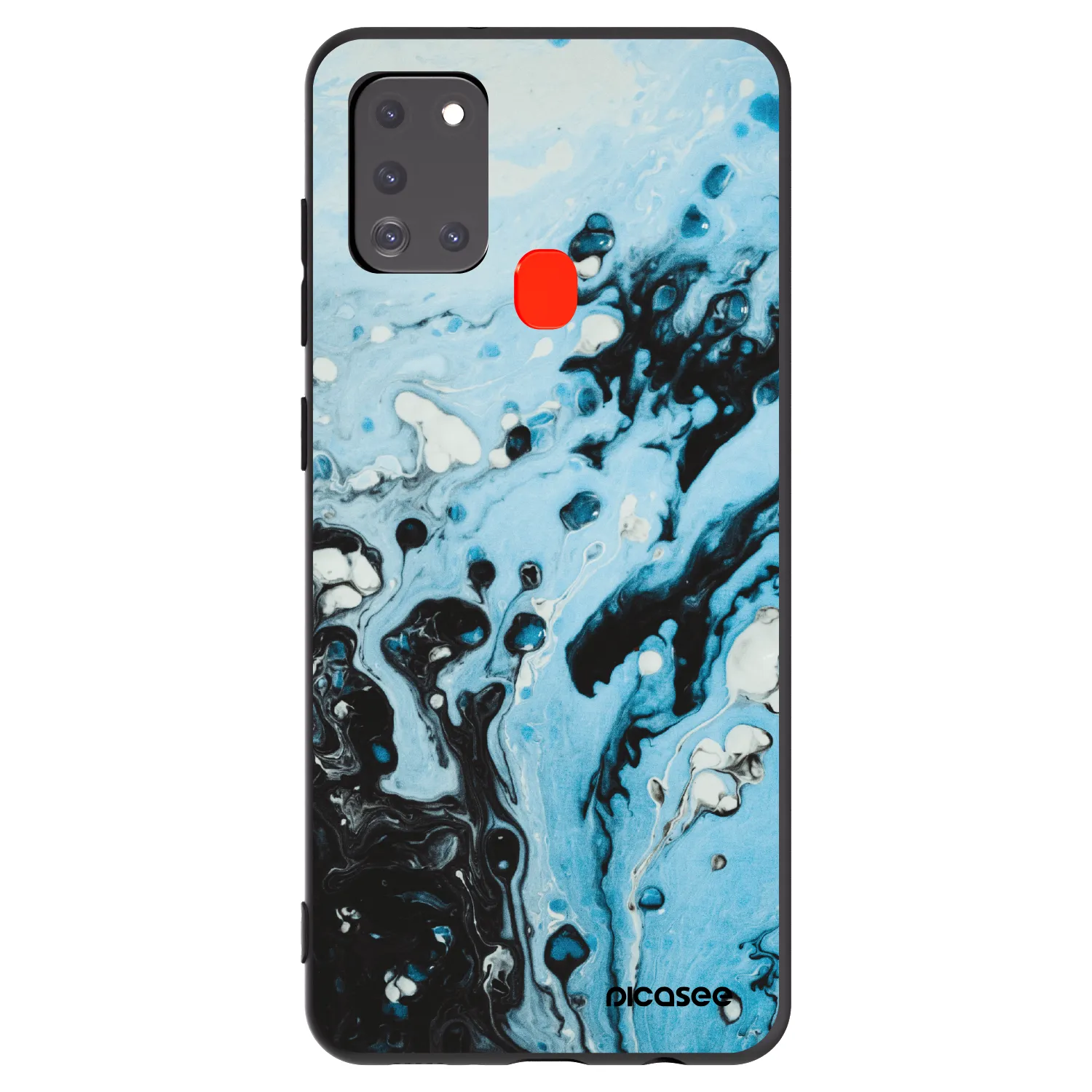Picasee crna silikonska maskica za Samsung Galaxy A21s - Organic blue