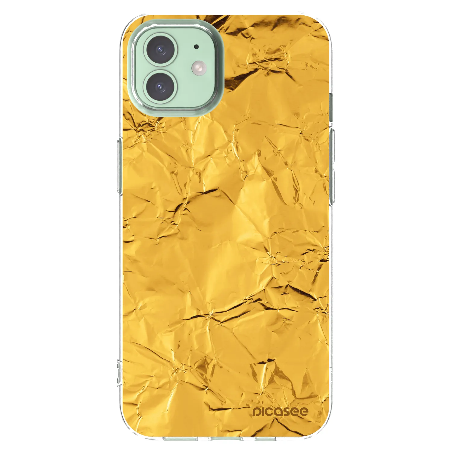 Picasee silikonska prozirna maskica za Apple iPhone 12 - Gold