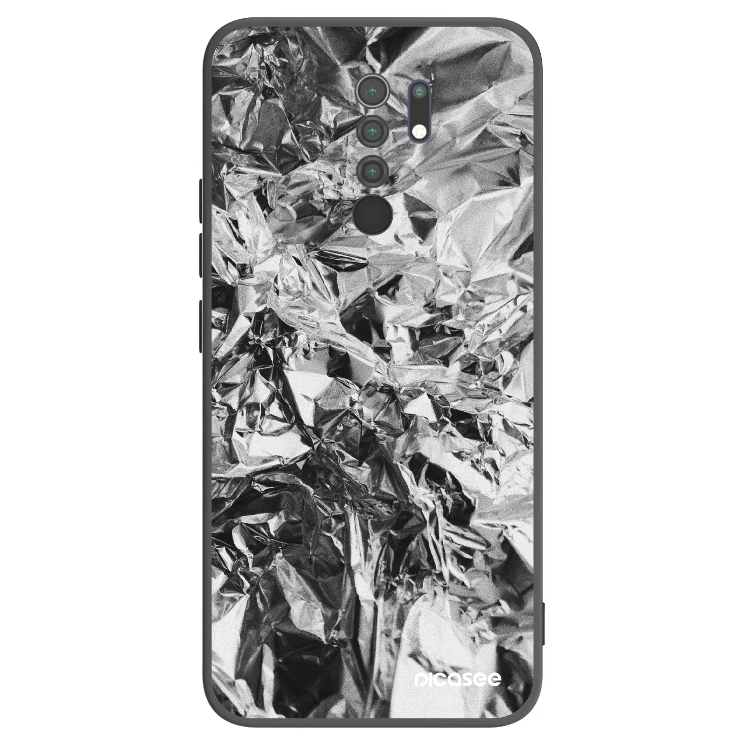 Picasee crna silikonska maskica za Xiaomi Redmi 9 - Chrome