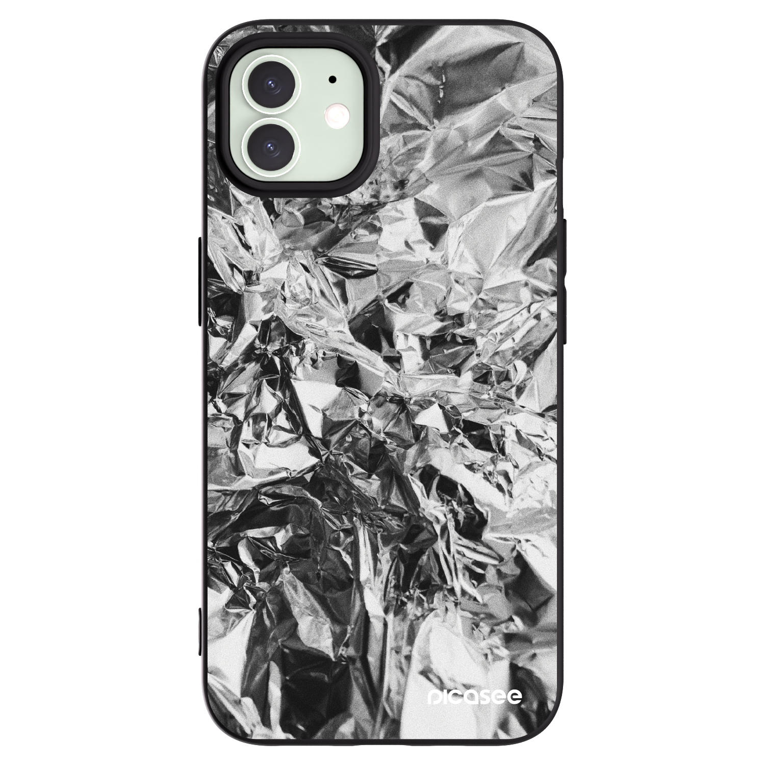 Picasee crna silikonska maskica za Apple iPhone 12 - Chrome