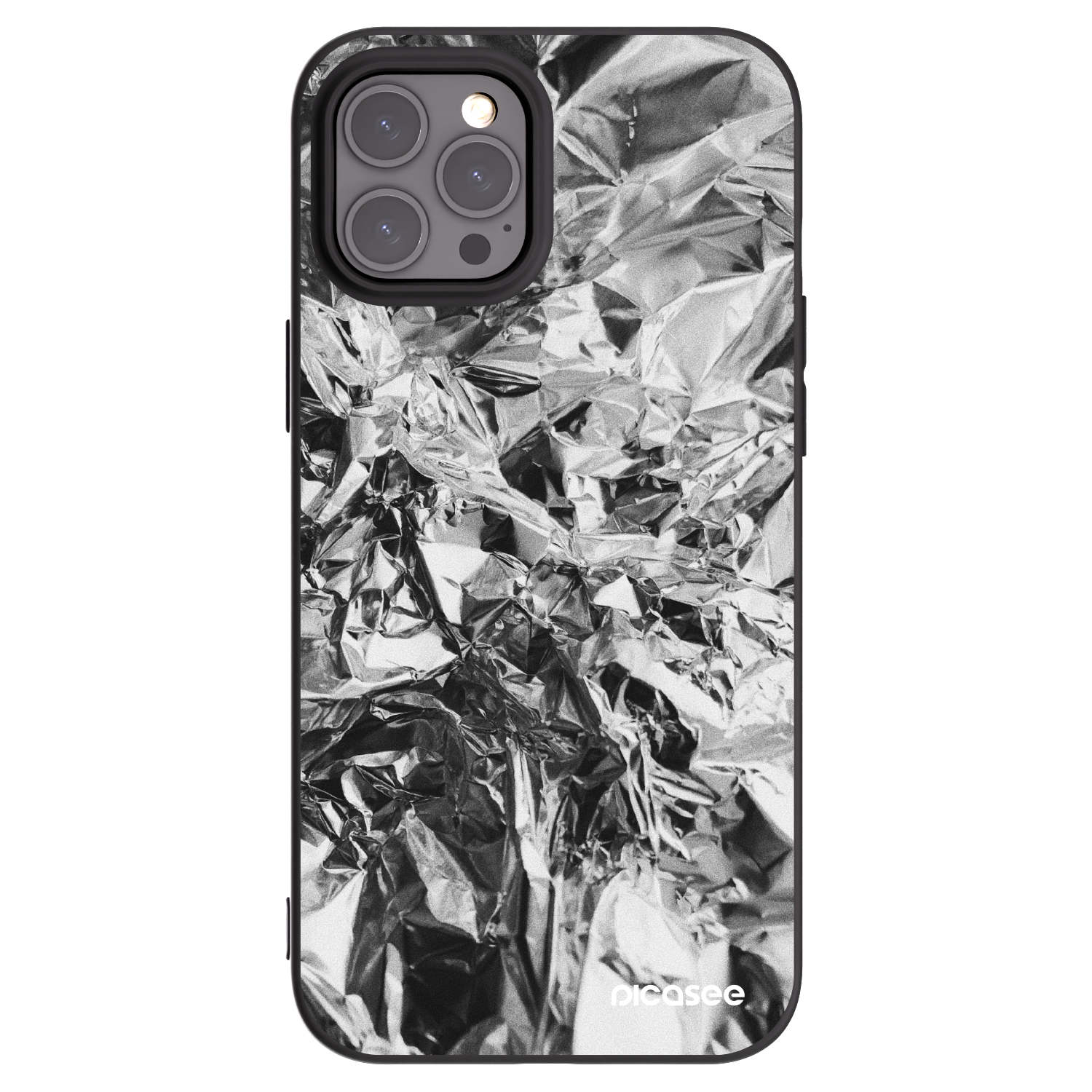 Picasee crna silikonska maskica za Apple iPhone 12 Pro Max - Chrome