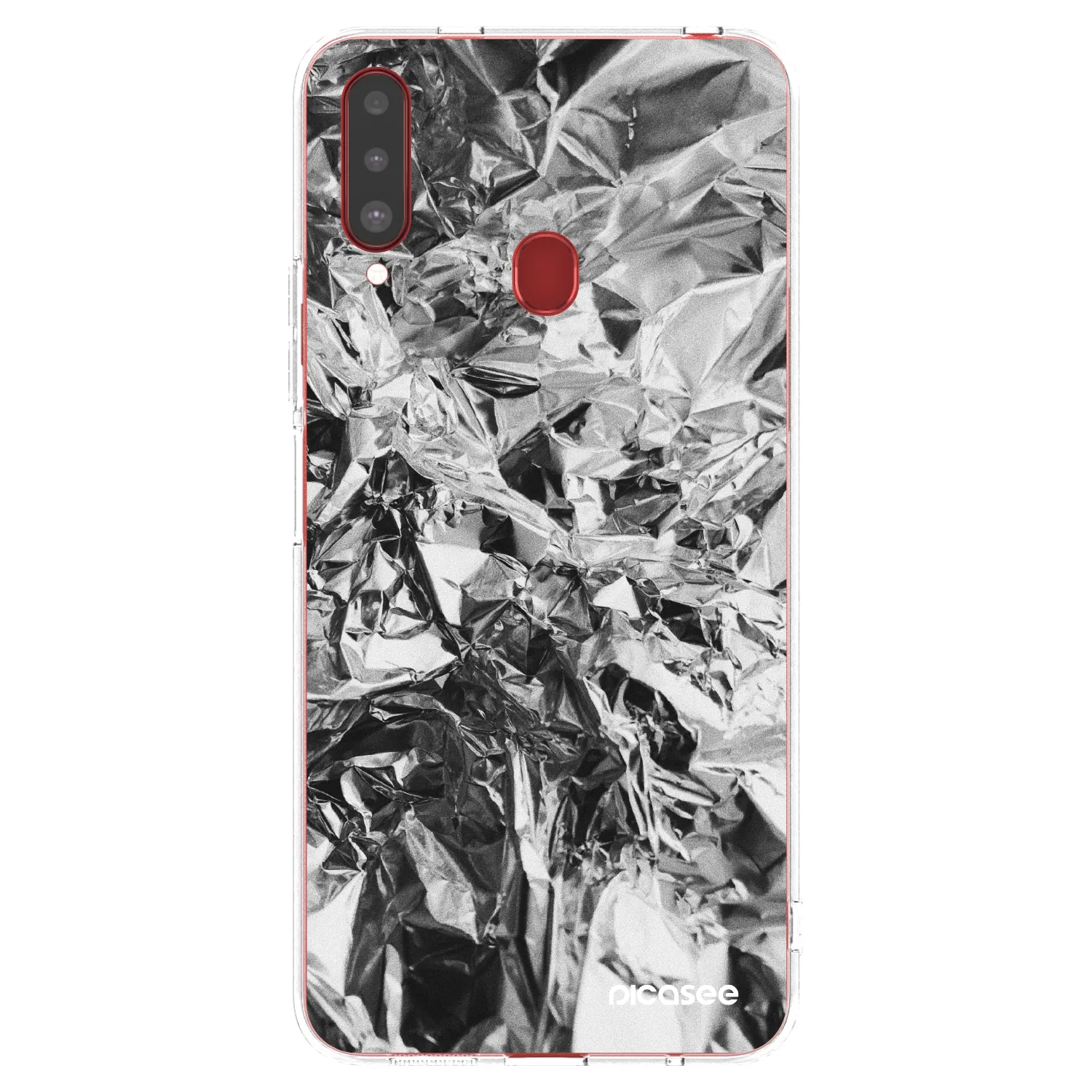 Picasee silikonska prozirna maskica za Samsung Galaxy A20s - Chrome