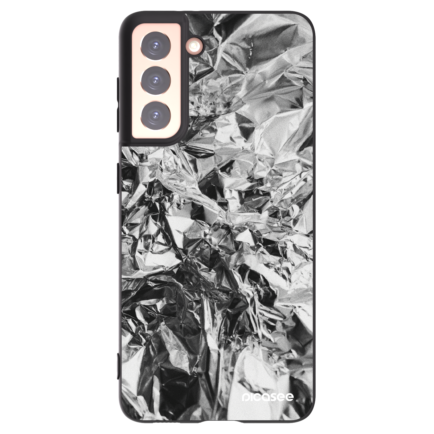 Picasee crna silikonska maskica za Samsung Galaxy S21 5G G991B - Chrome