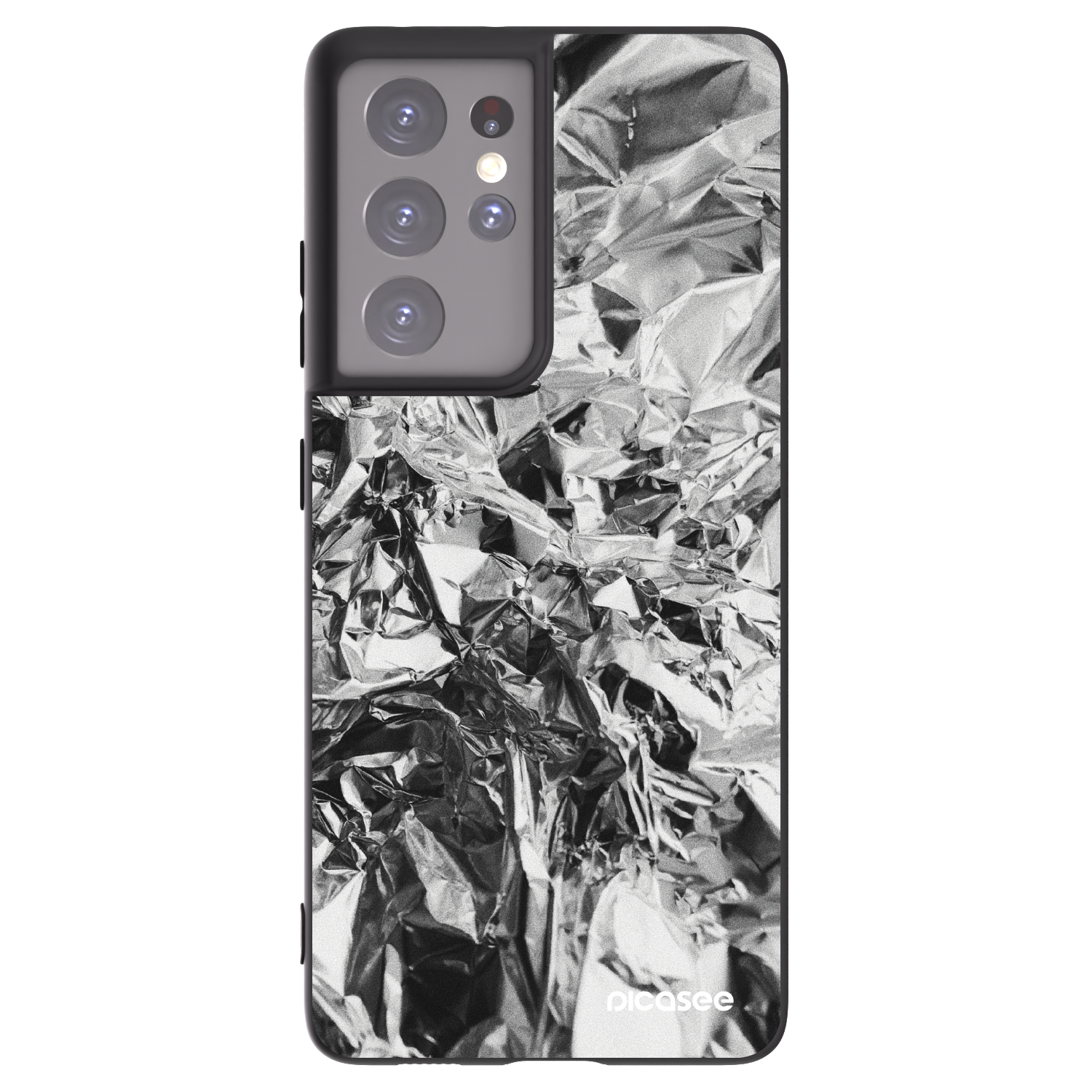 Picasee crna silikonska maskica za Samsung Galaxy S21 Ultra 5G G998B - Chrome