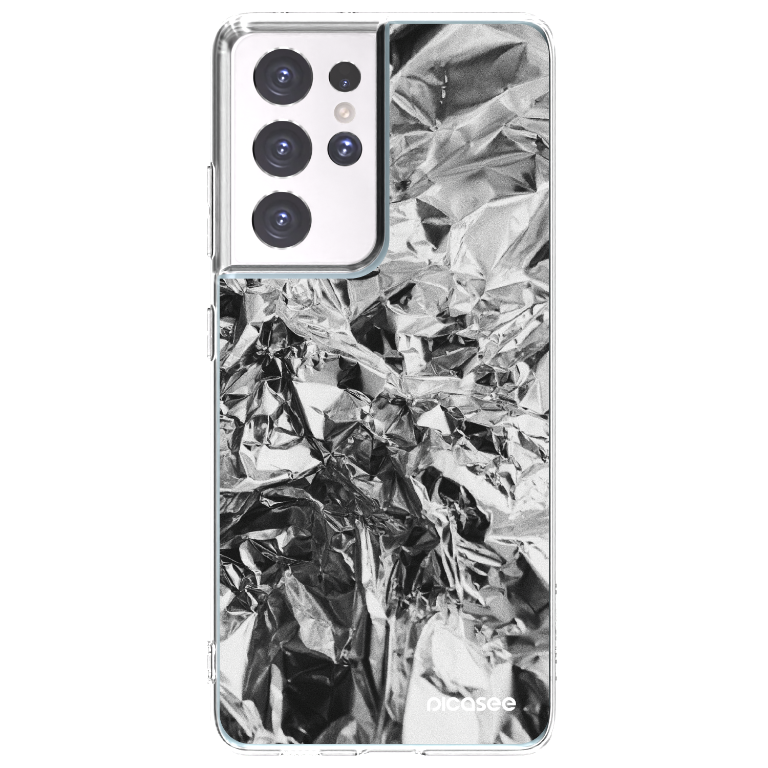 Picasee silikonska prozirna maskica za Samsung Galaxy S21 Ultra 5G G998B - Chrome