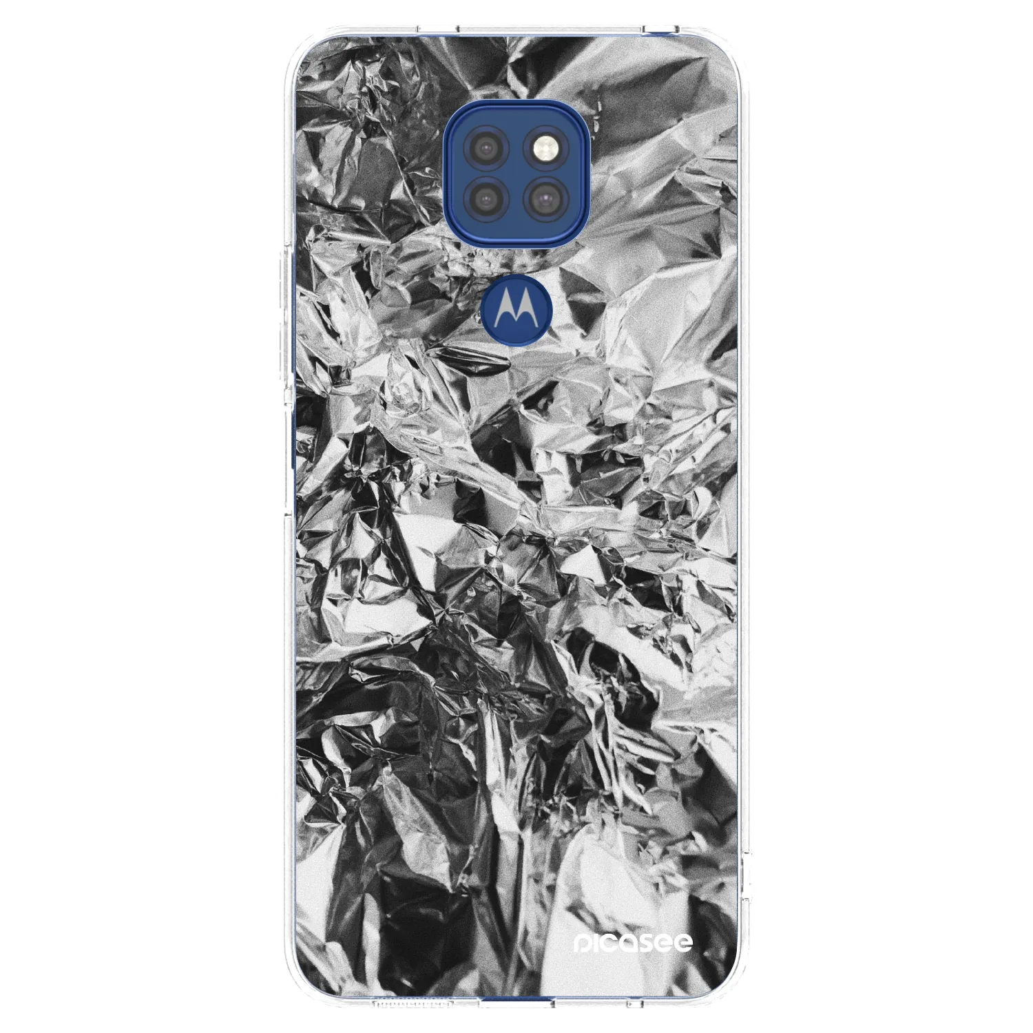 Picasee silikonska prozirna maskica za Motorola Moto G9 Play - Chrome