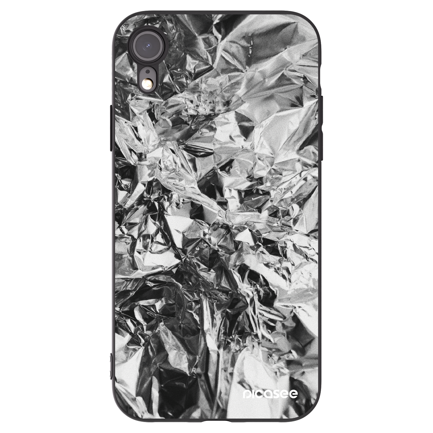 Picasee crna silikonska maskica za Apple iPhone XR - Chrome