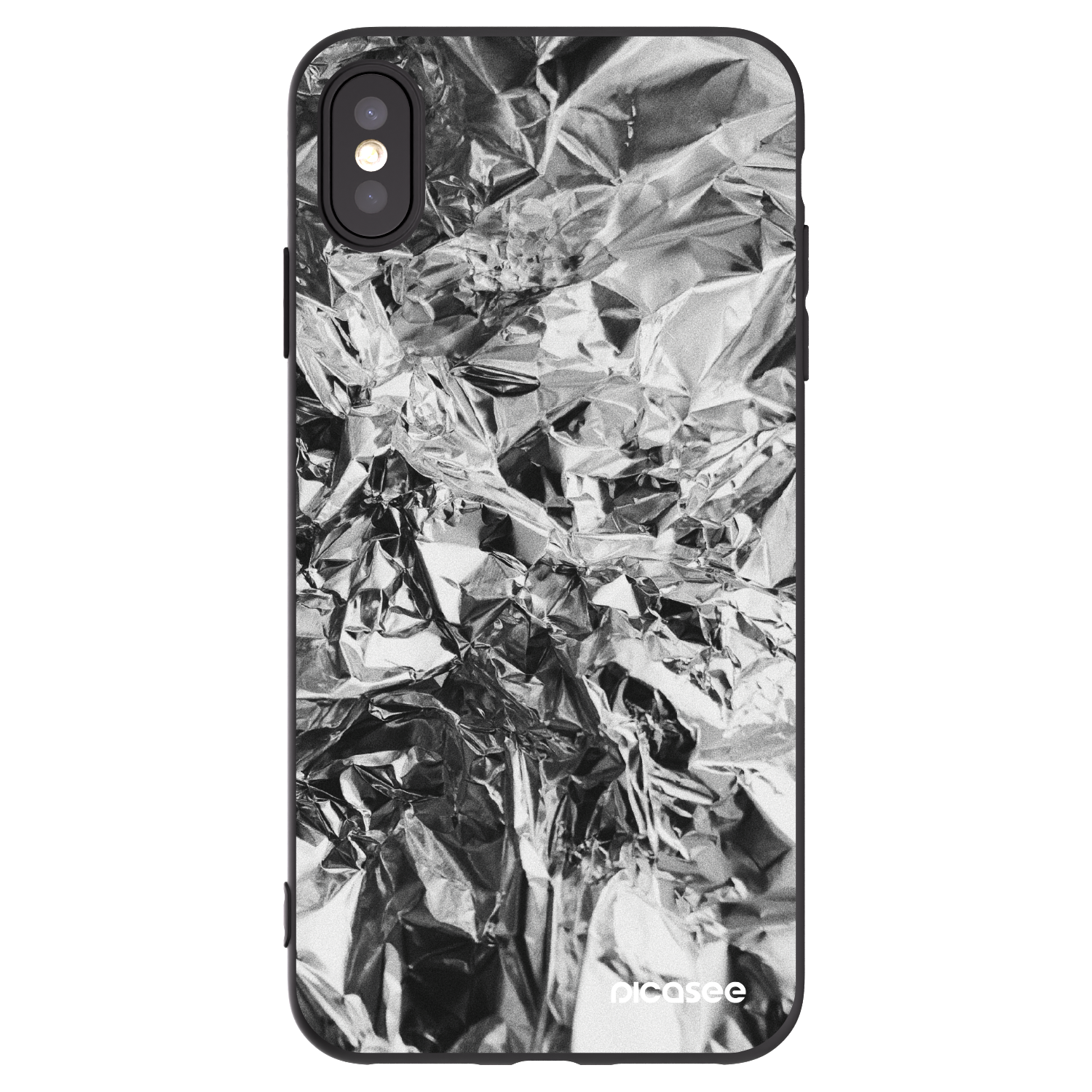Picasee crna silikonska maskica za Apple iPhone XS Max - Chrome