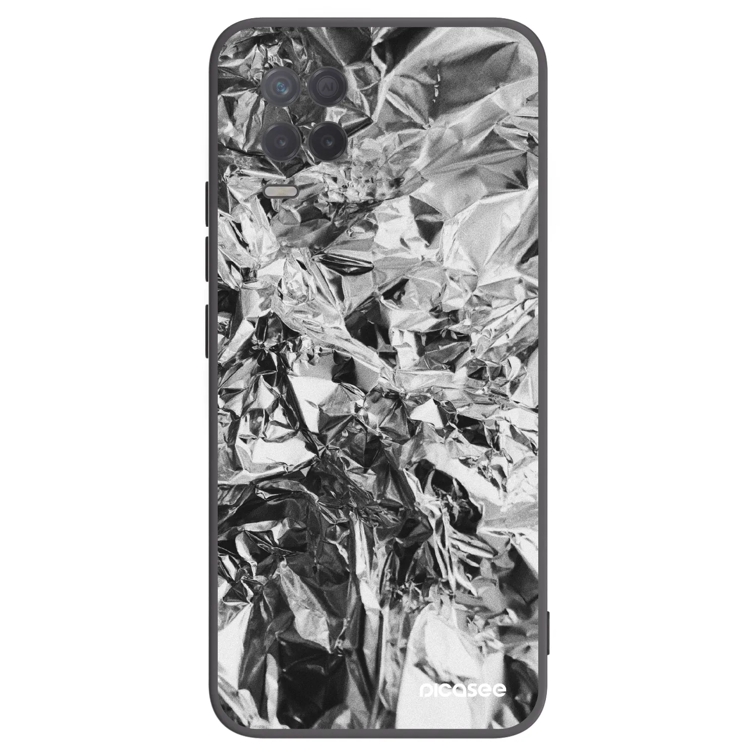 Picasee crna silikonska maskica za Realme 8 5G - Chrome