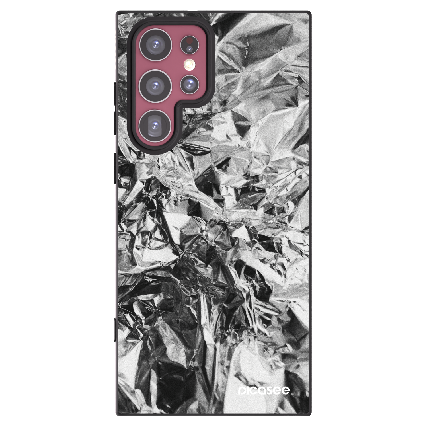 Picasee crna silikonska maskica za Samsung Galaxy S22 Ultra 5G - Chrome