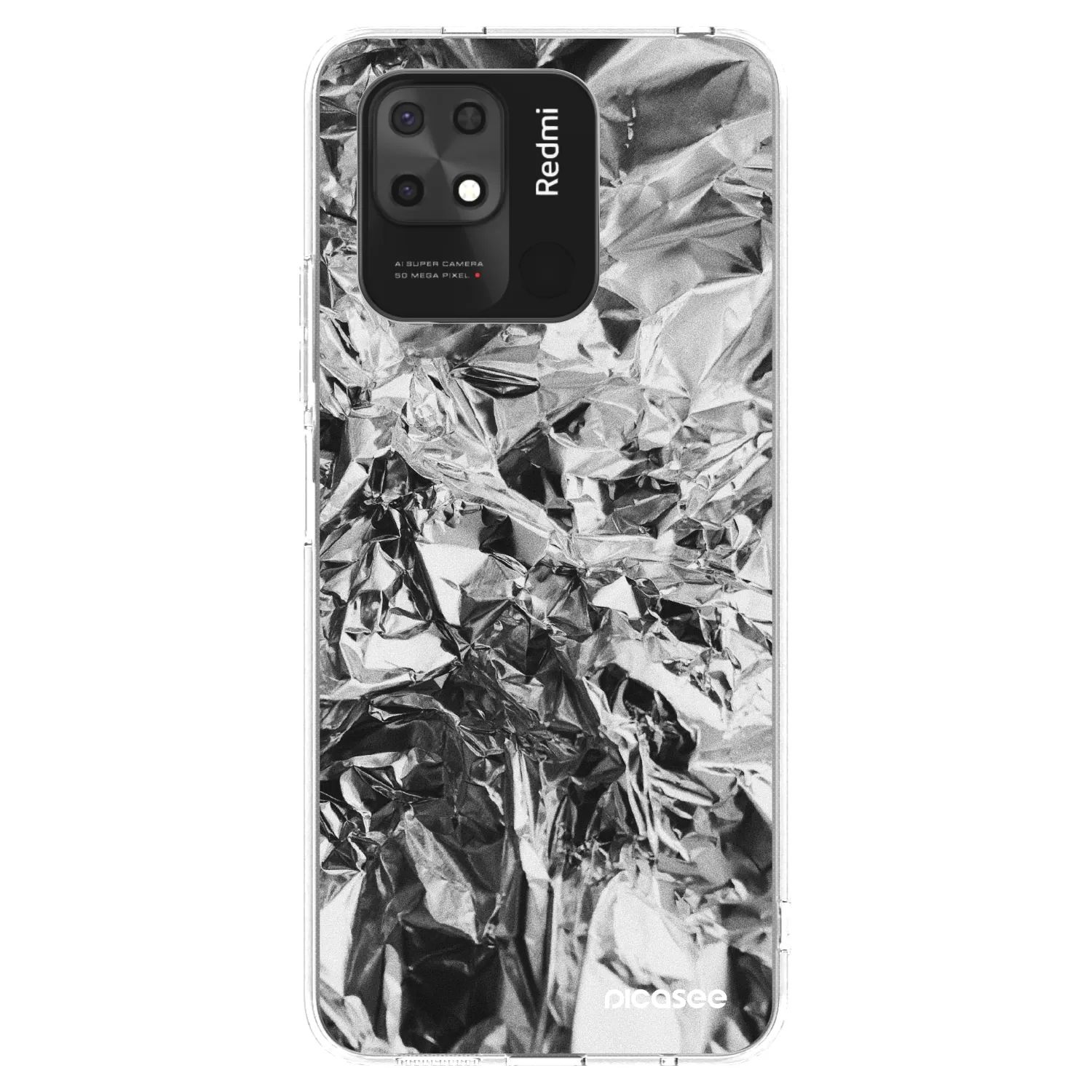 Picasee silikonska prozirna maskica za Xiaomi Redmi 10C - Chrome