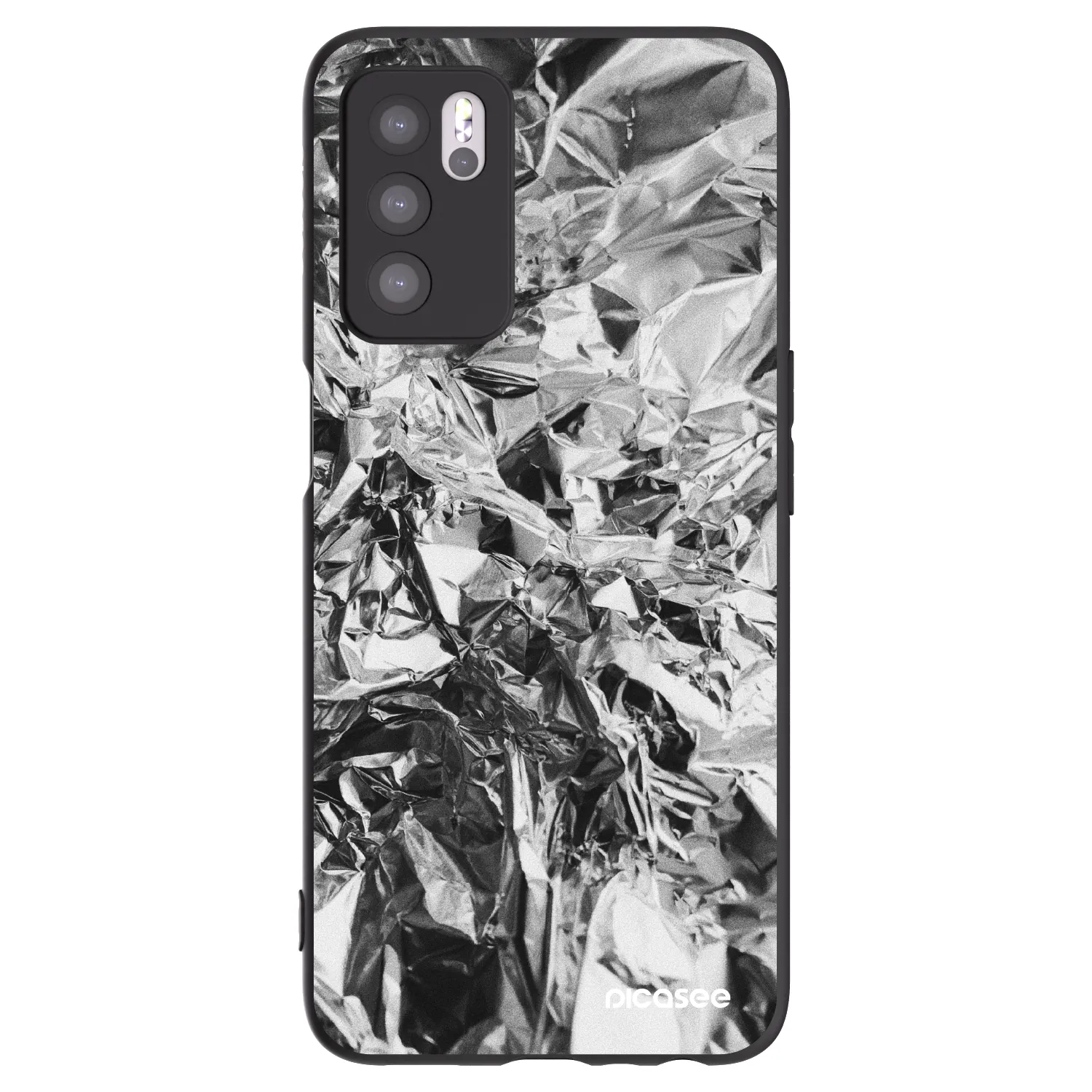 Picasee crna silikonska maskica za OPPO A16s - Chrome