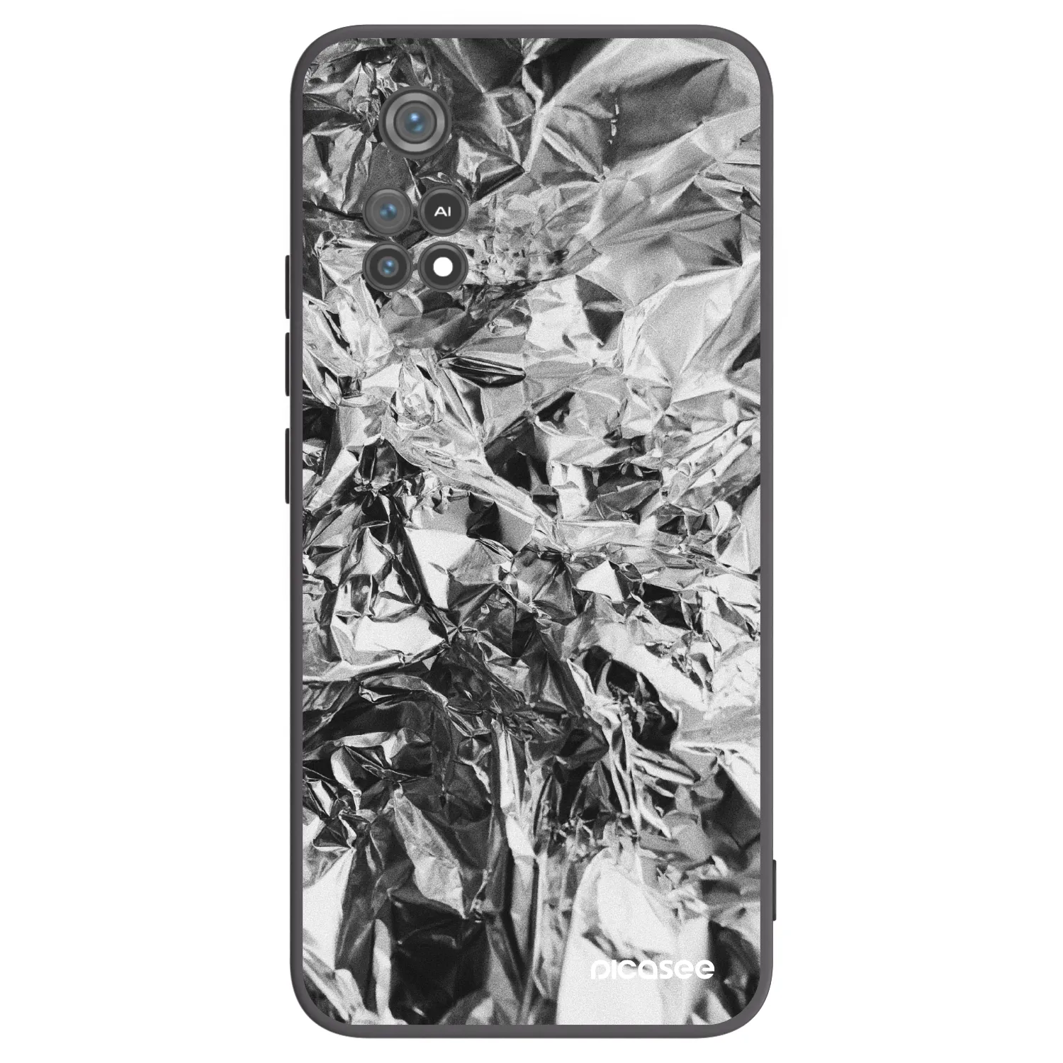 Picasee crna silikonska maskica za Xiaomi Poco M4 Pro - Chrome
