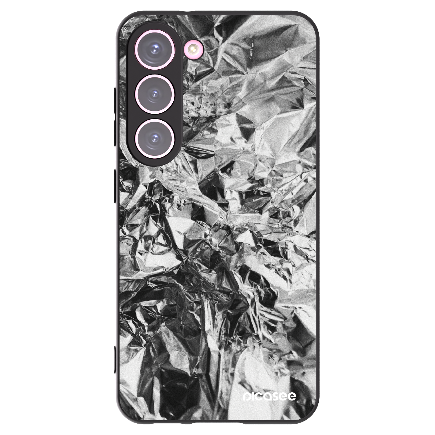 Picasee crna silikonska maskica za Samsung Galaxy S23 5G - Chrome