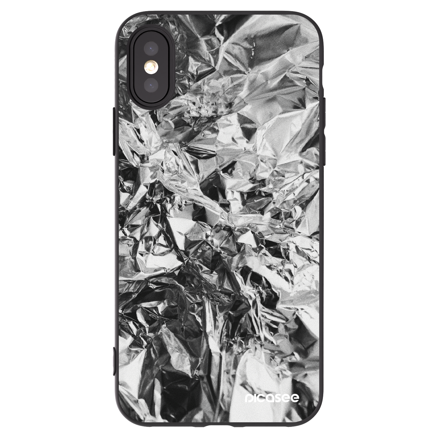 Picasee crna silikonska maskica za Apple iPhone X/XS - Chrome