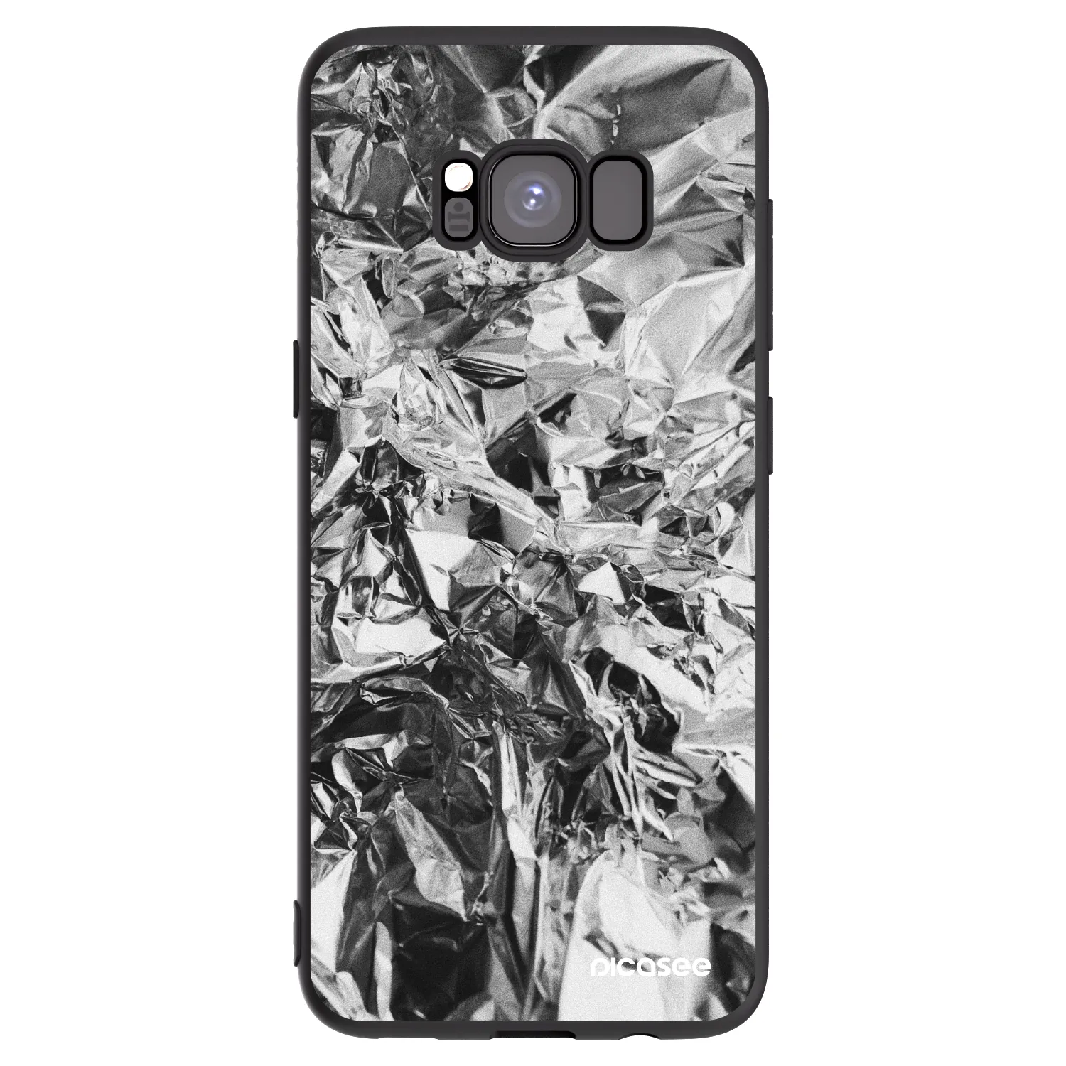Picasee crna silikonska maskica za Samsung Galaxy S8 G950F - Chrome