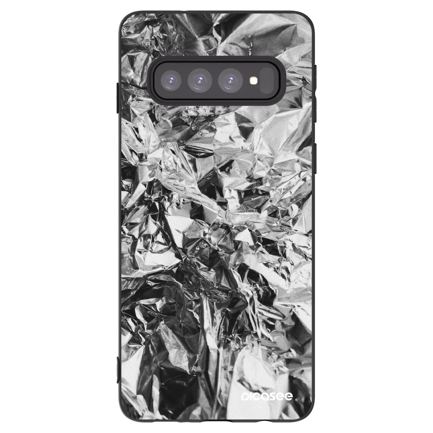 Picasee crna silikonska maskica za Samsung Galaxy S10 G973 - Chrome