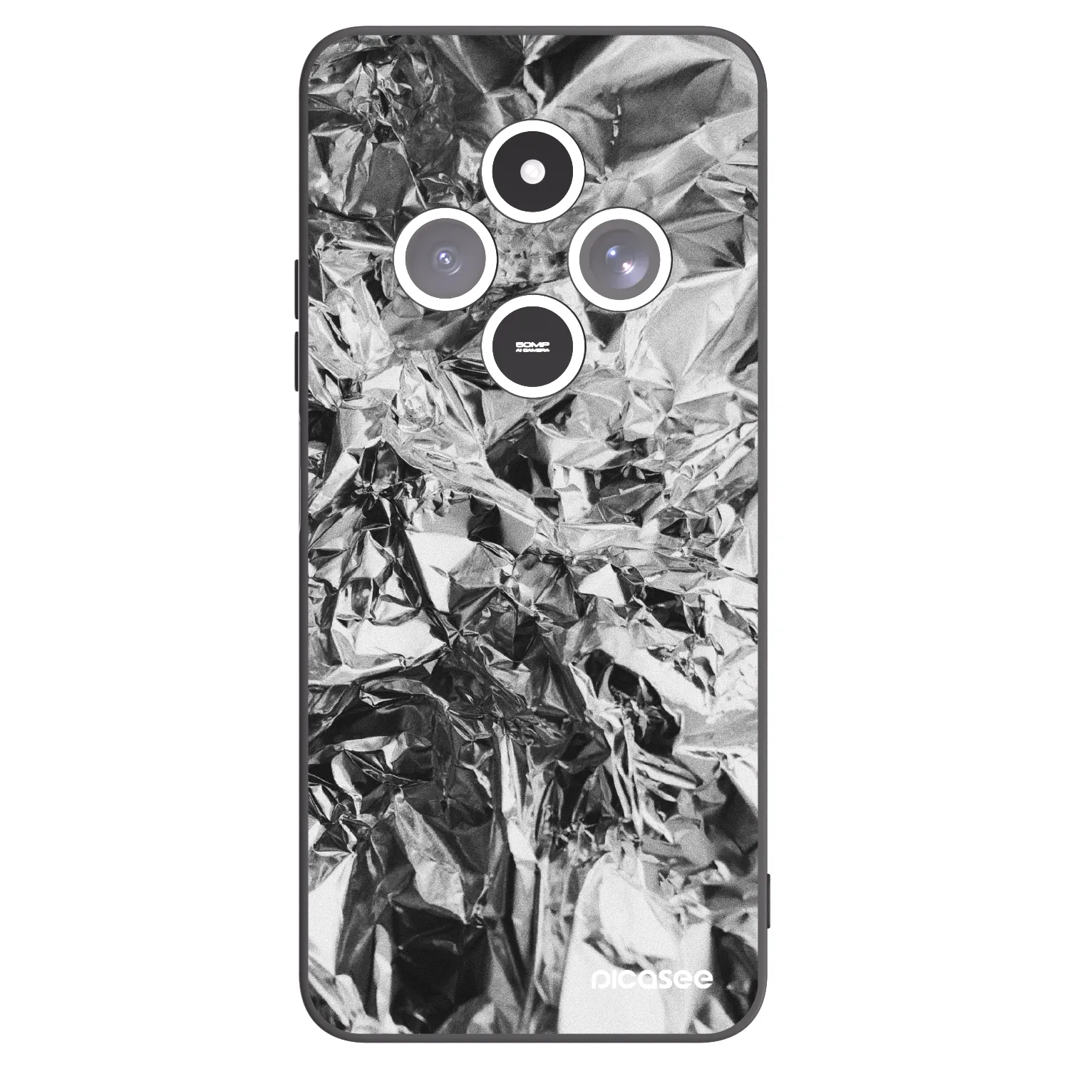 Picasee crna silikonska maskica za Xiaomi Redmi 14C - Chrome