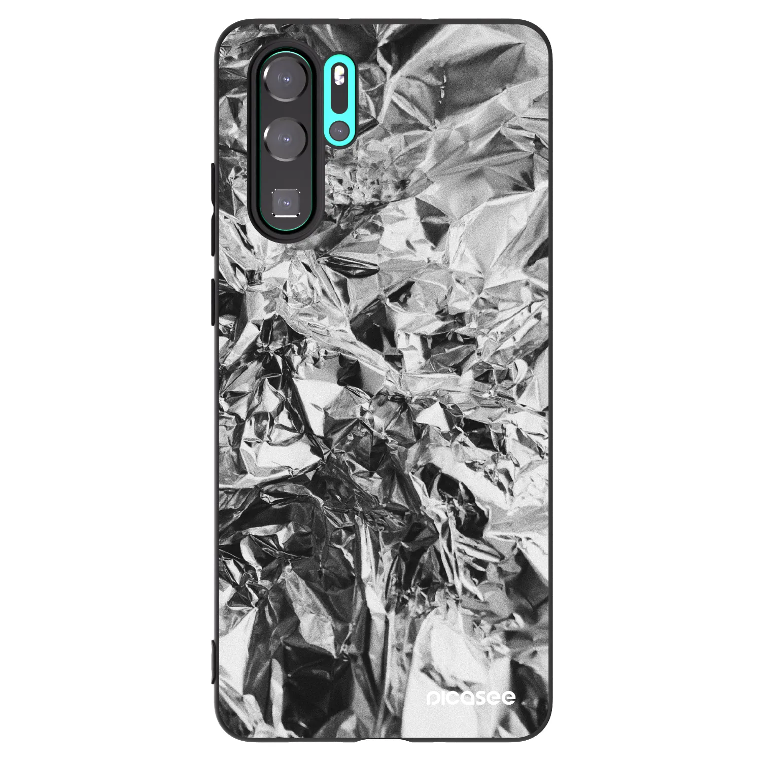 Picasee crna silikonska maskica za Huawei P30 Pro - Chrome