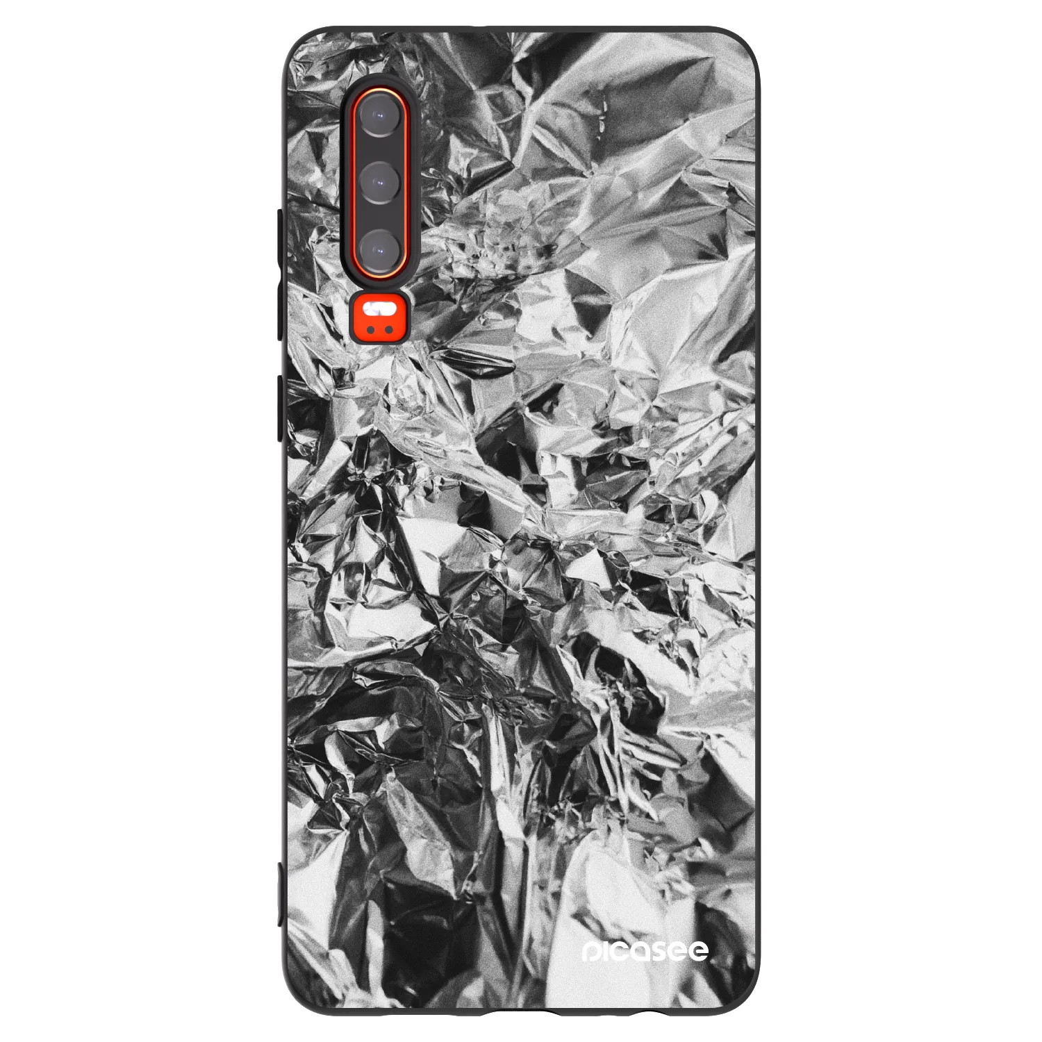 Picasee crna silikonska maskica za Huawei P30 - Chrome