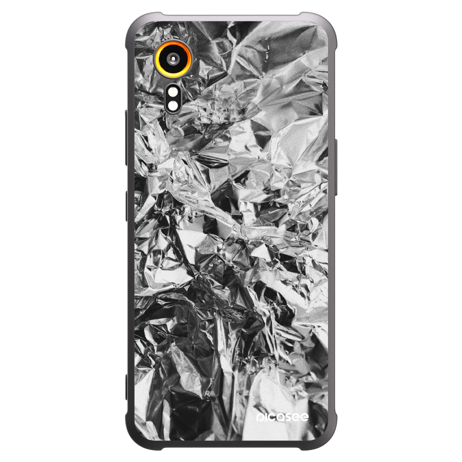Picasee crna silikonska maskica za Samsung Galaxy Xcover 7 - Chrome