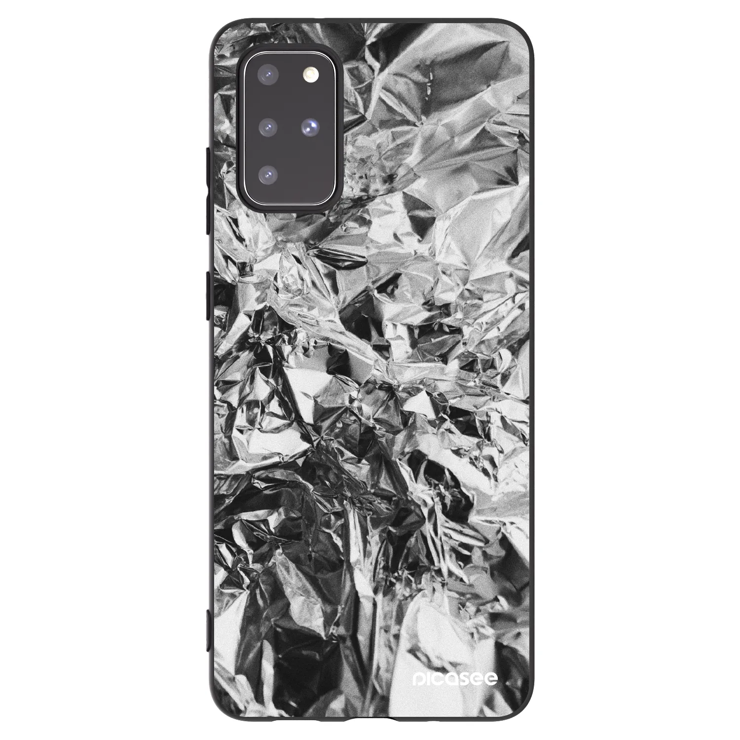 Picasee crna silikonska maskica za Samsung Galaxy S20+ G985F - Chrome